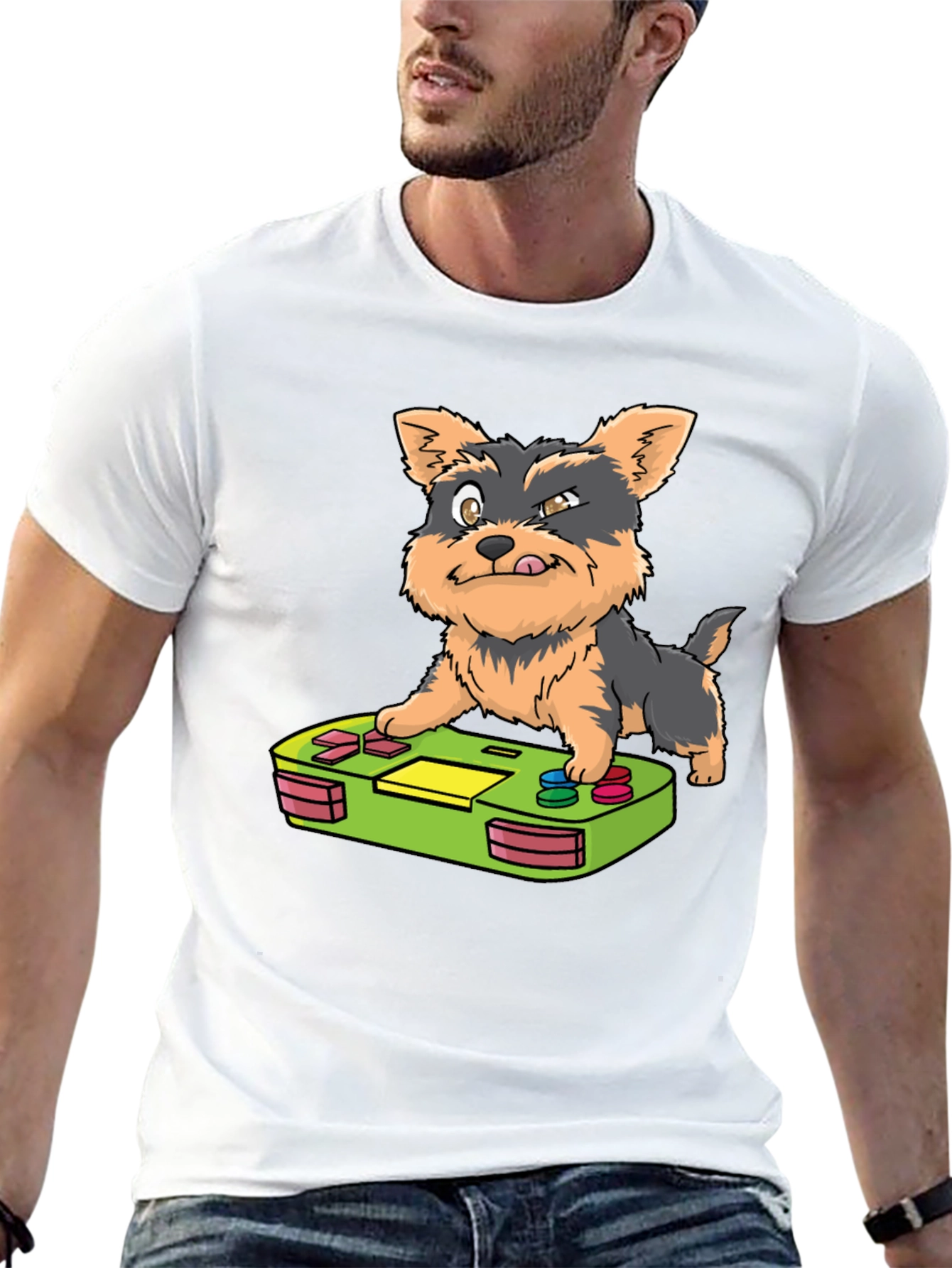 Gamer Pup Graphic Tee - Black Cotton Blend