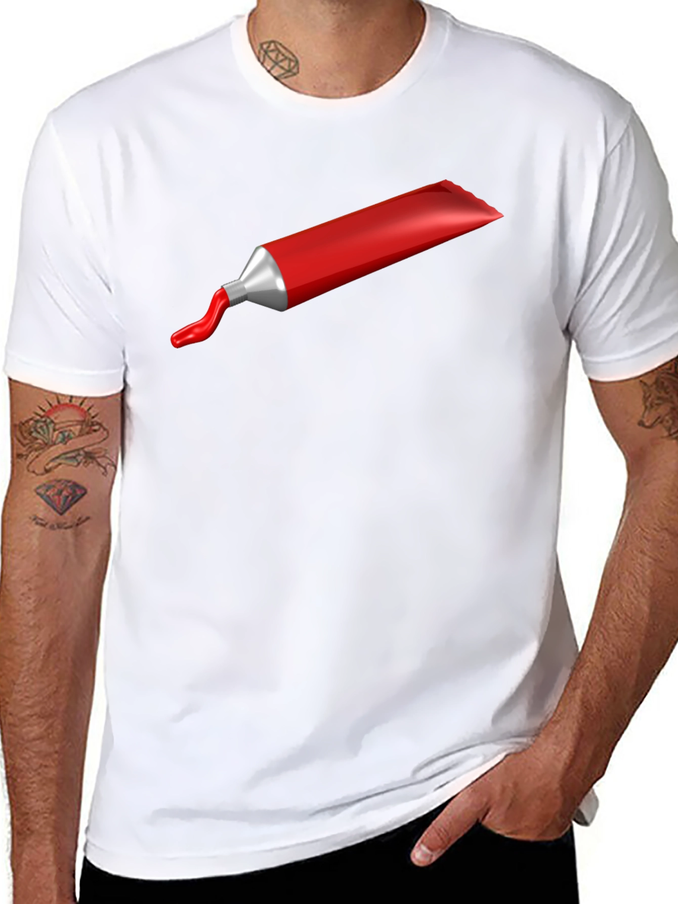 Red Paint Tube Graphic T-Shirt