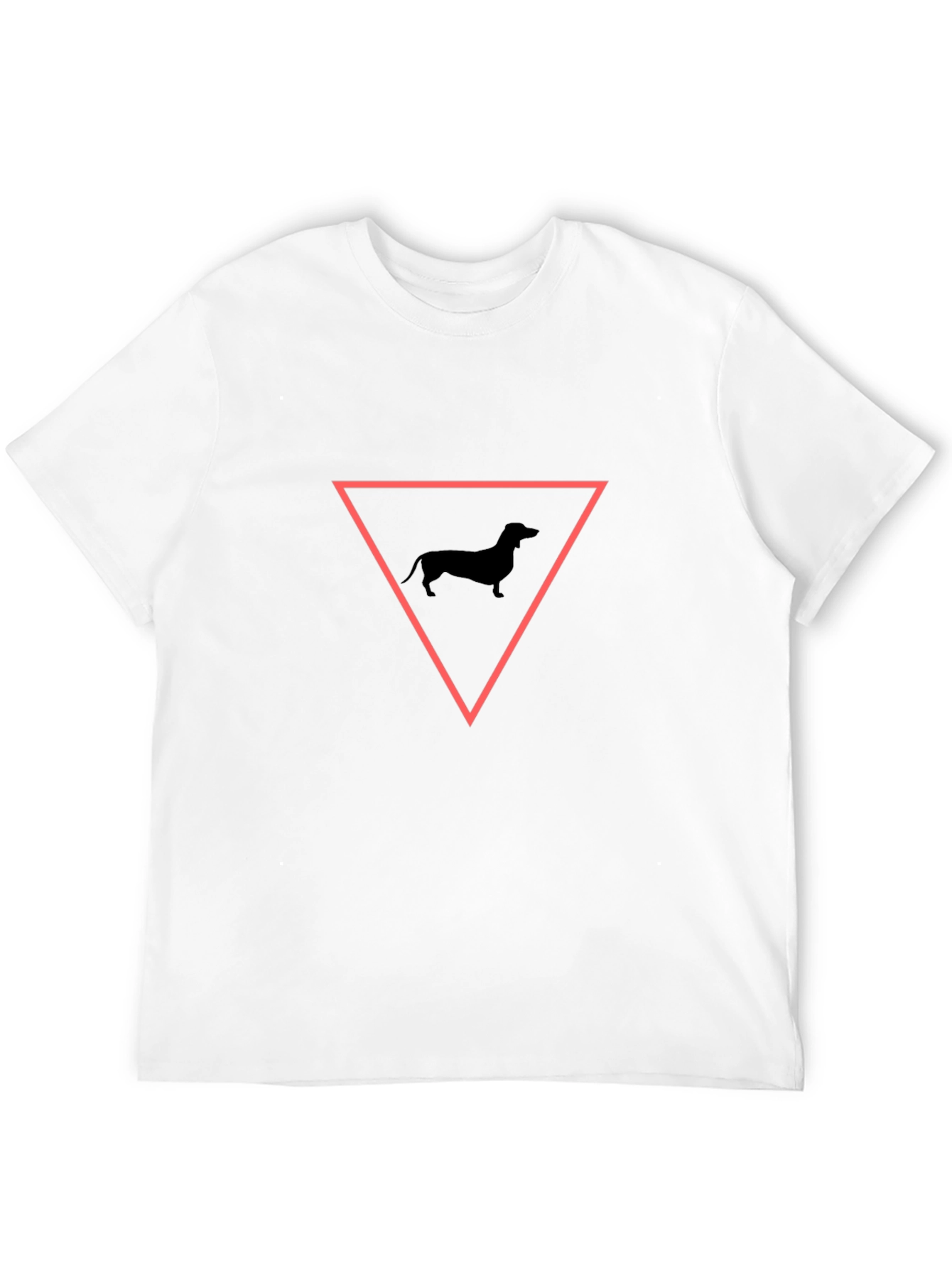 Dachshund Triangle Graphic Tee - Black