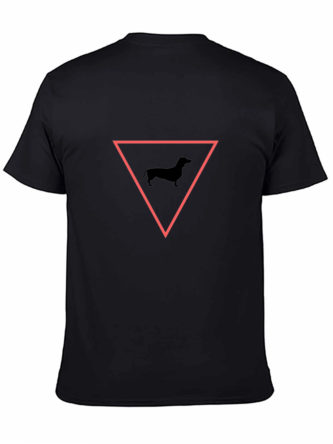 Dachshund Triangle Graphic Tee - Black