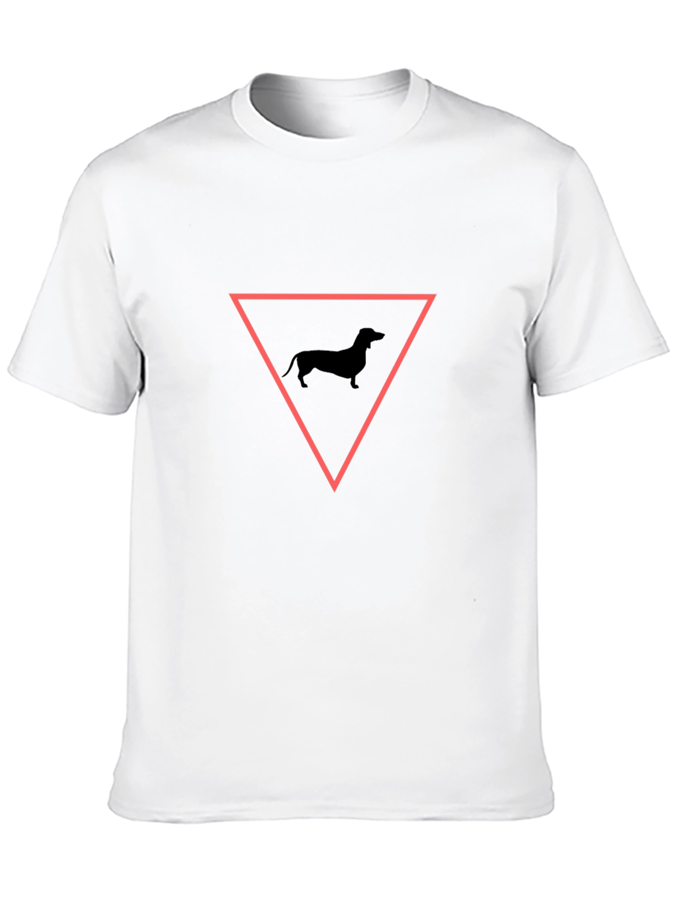 Dachshund Triangle Graphic Tee - Black