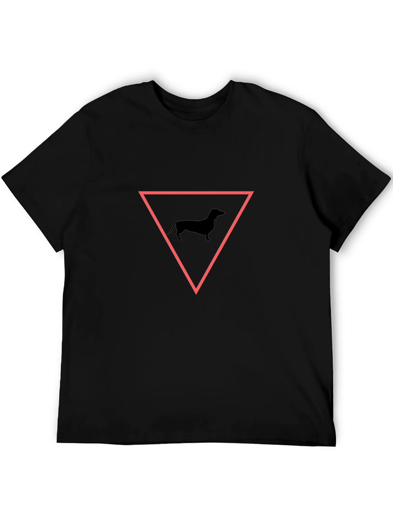 Dachshund Triangle Graphic Tee - Black