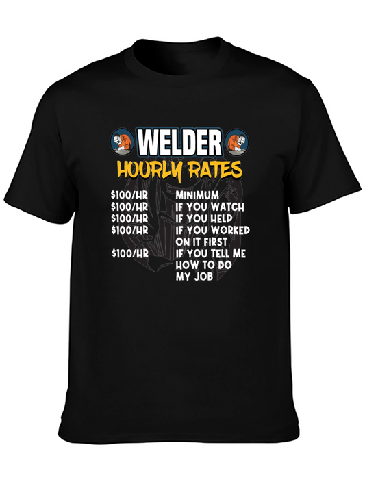 Welder Hourly Rates Graphic Tee - Funny Work Shirt