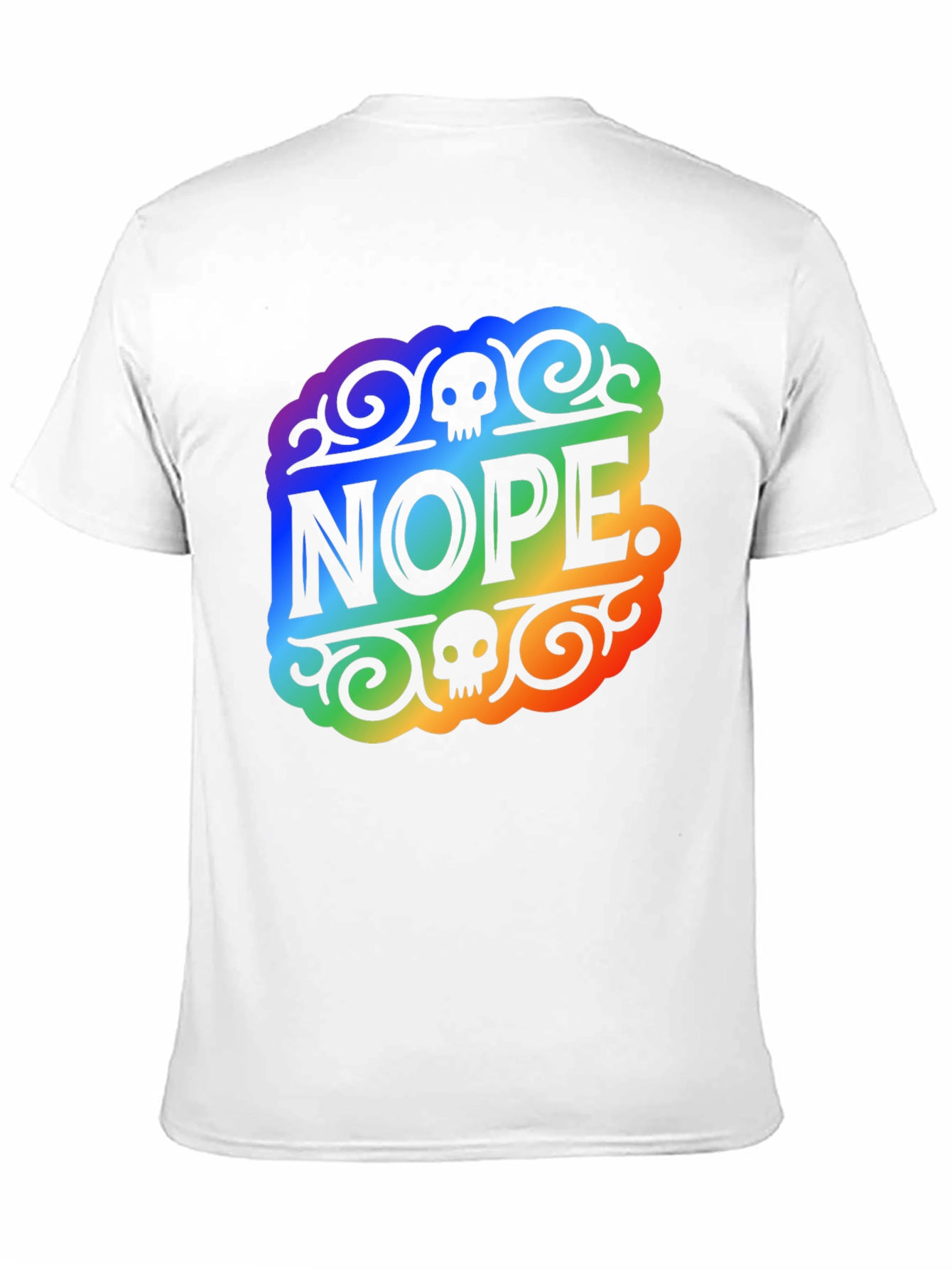 Rainbow NOPE Skull Graphic Black T-Shirt