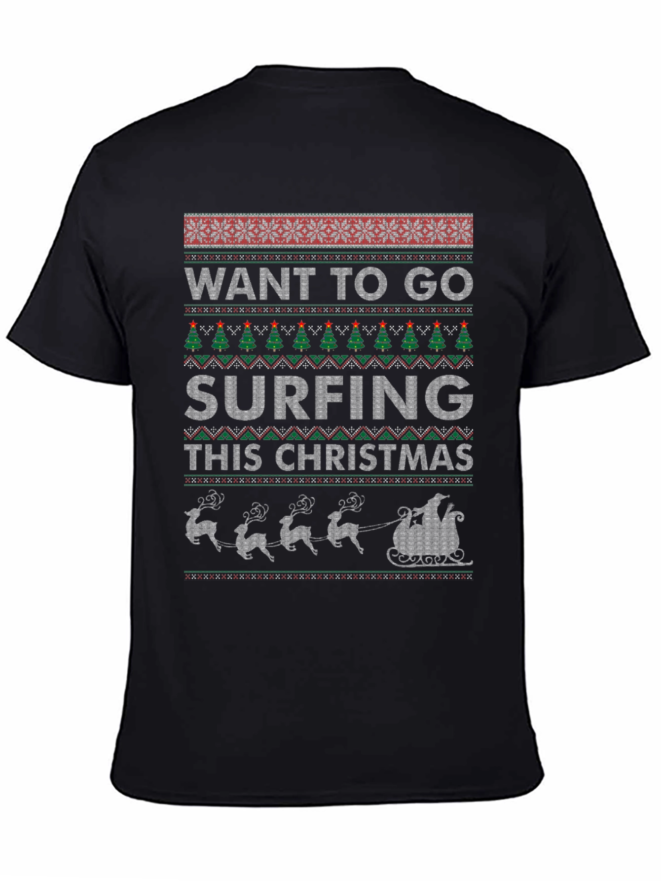 Want to Go Surfing This Christmas Ugly Sweater T-Shirt
