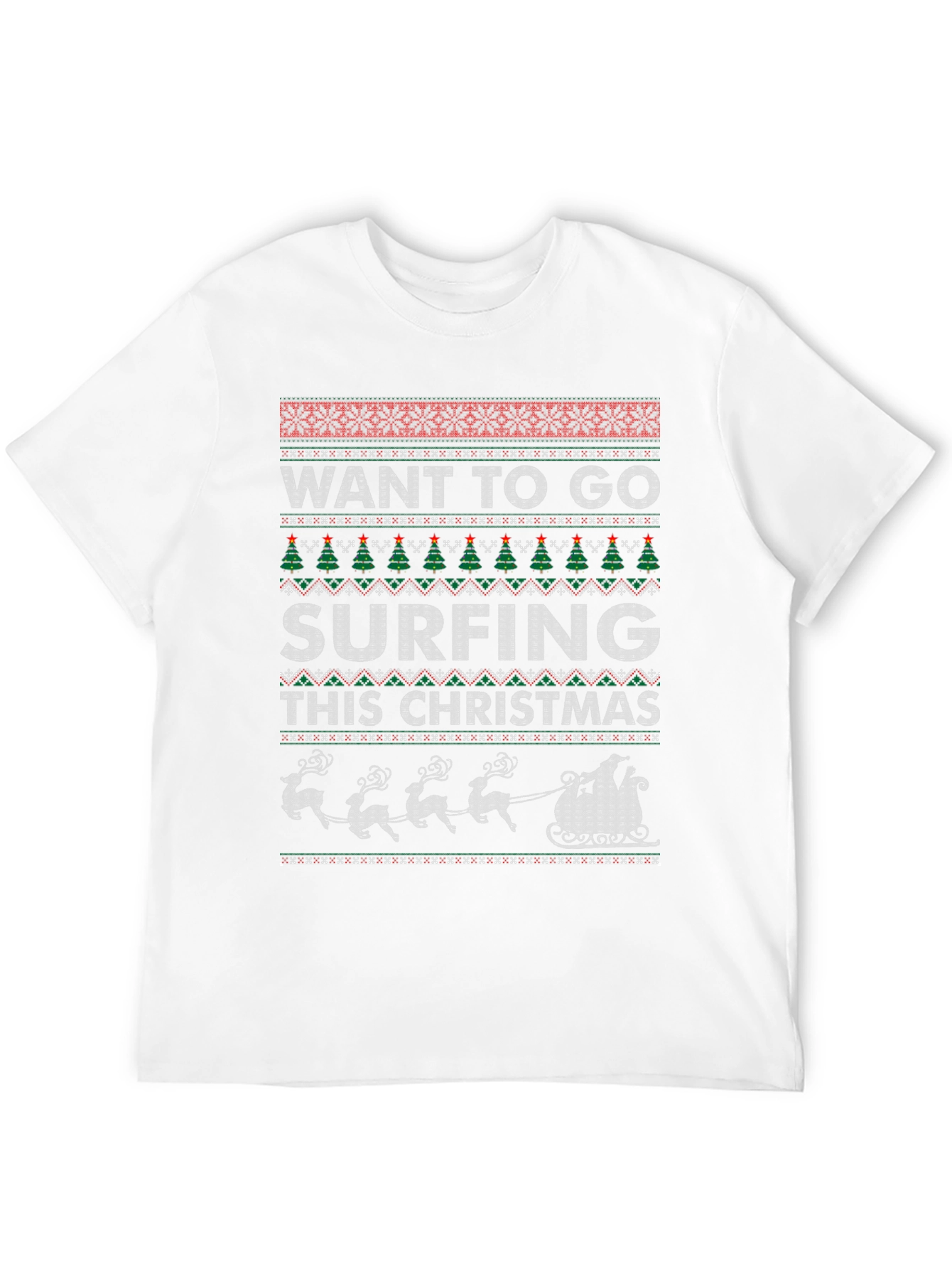 Want to Go Surfing This Christmas Ugly Sweater T-Shirt