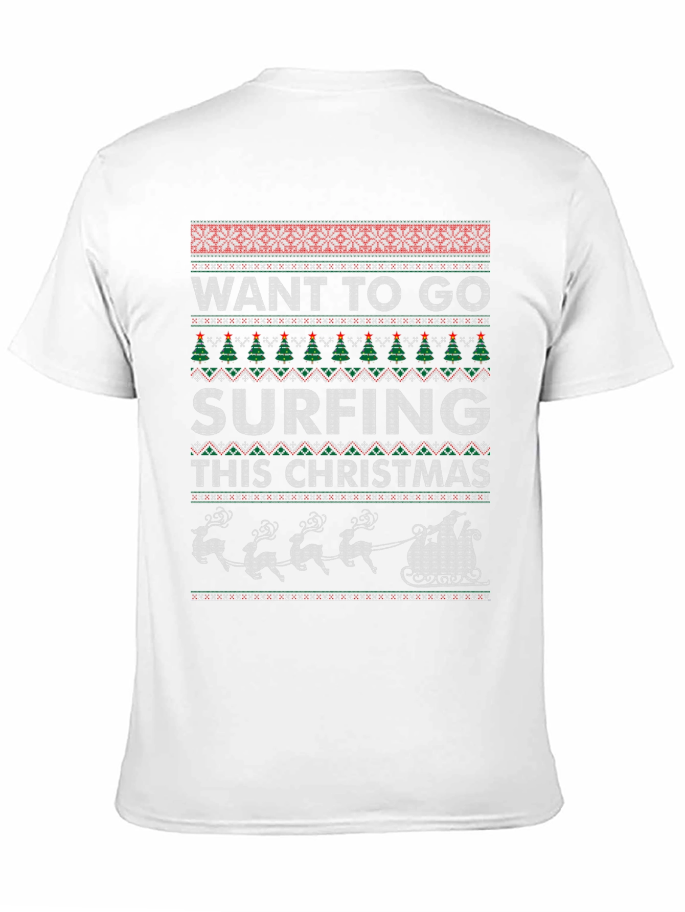 Want to Go Surfing This Christmas Ugly Sweater T-Shirt