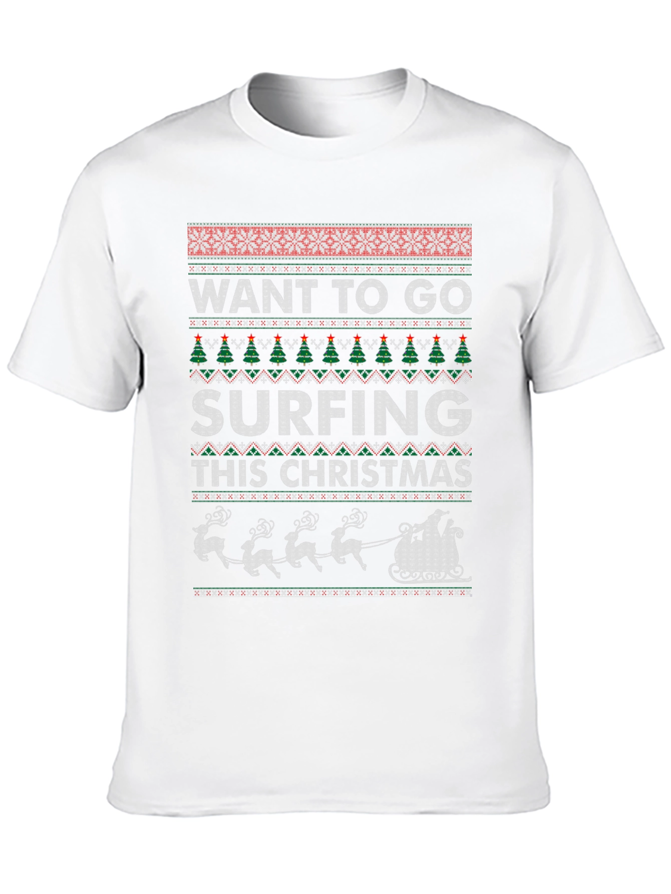 Want to Go Surfing This Christmas Ugly Sweater T-Shirt