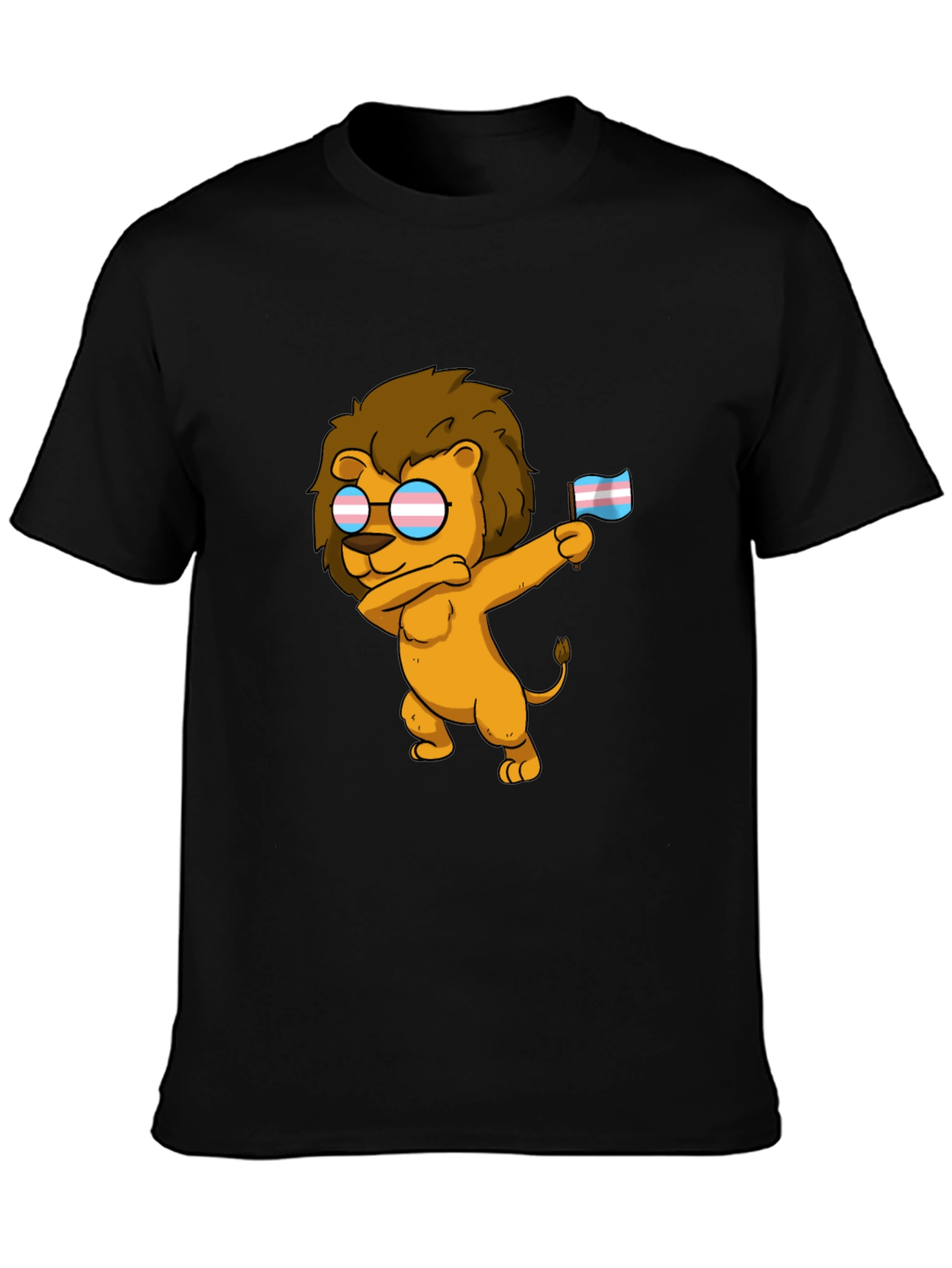 Dabbing Lion Transgender Pride T-Shirt