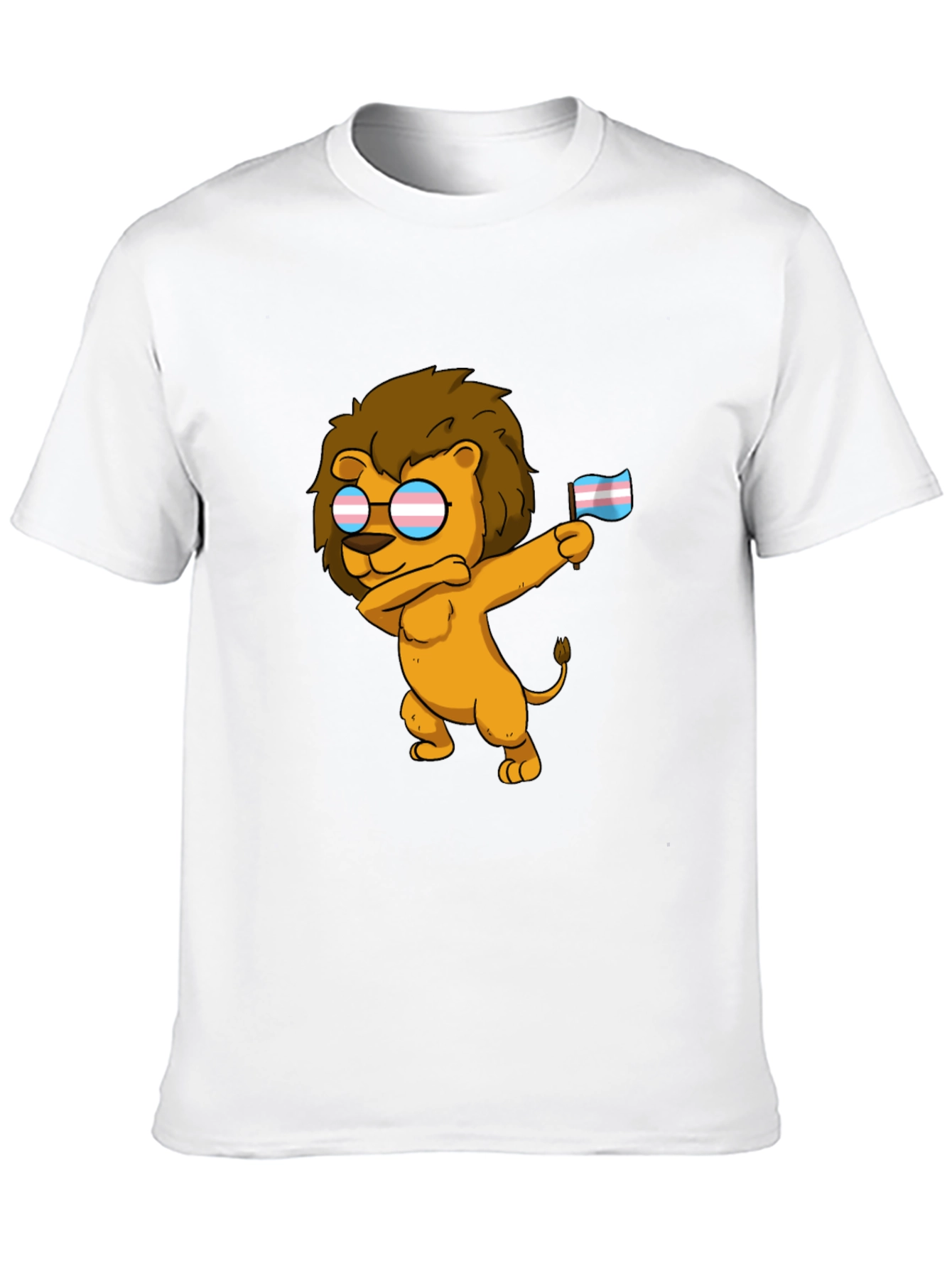 Dabbing Lion Transgender Pride T-Shirt
