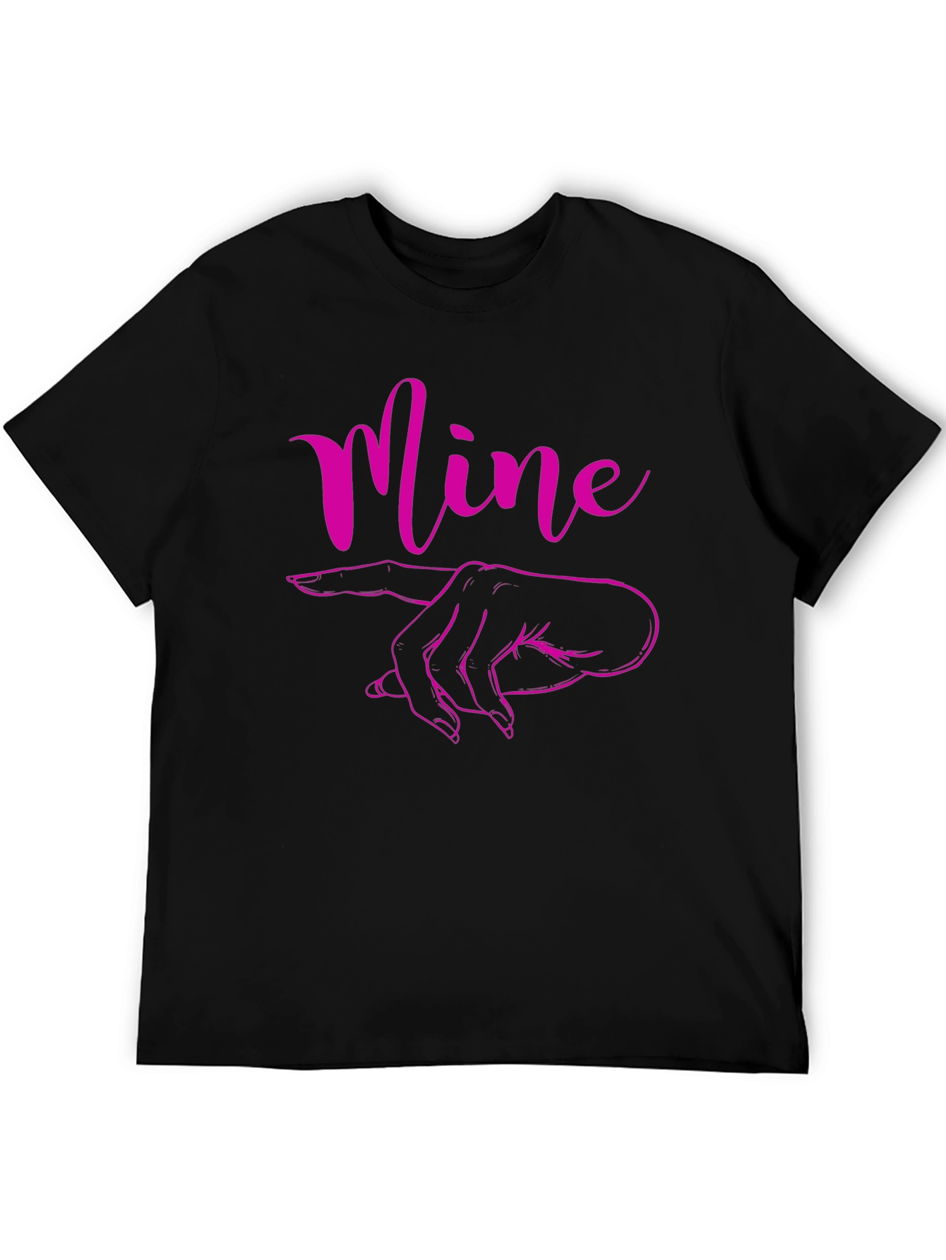 Mine Pointing Finger Graphic Tee - Black Cotton T-Shirt