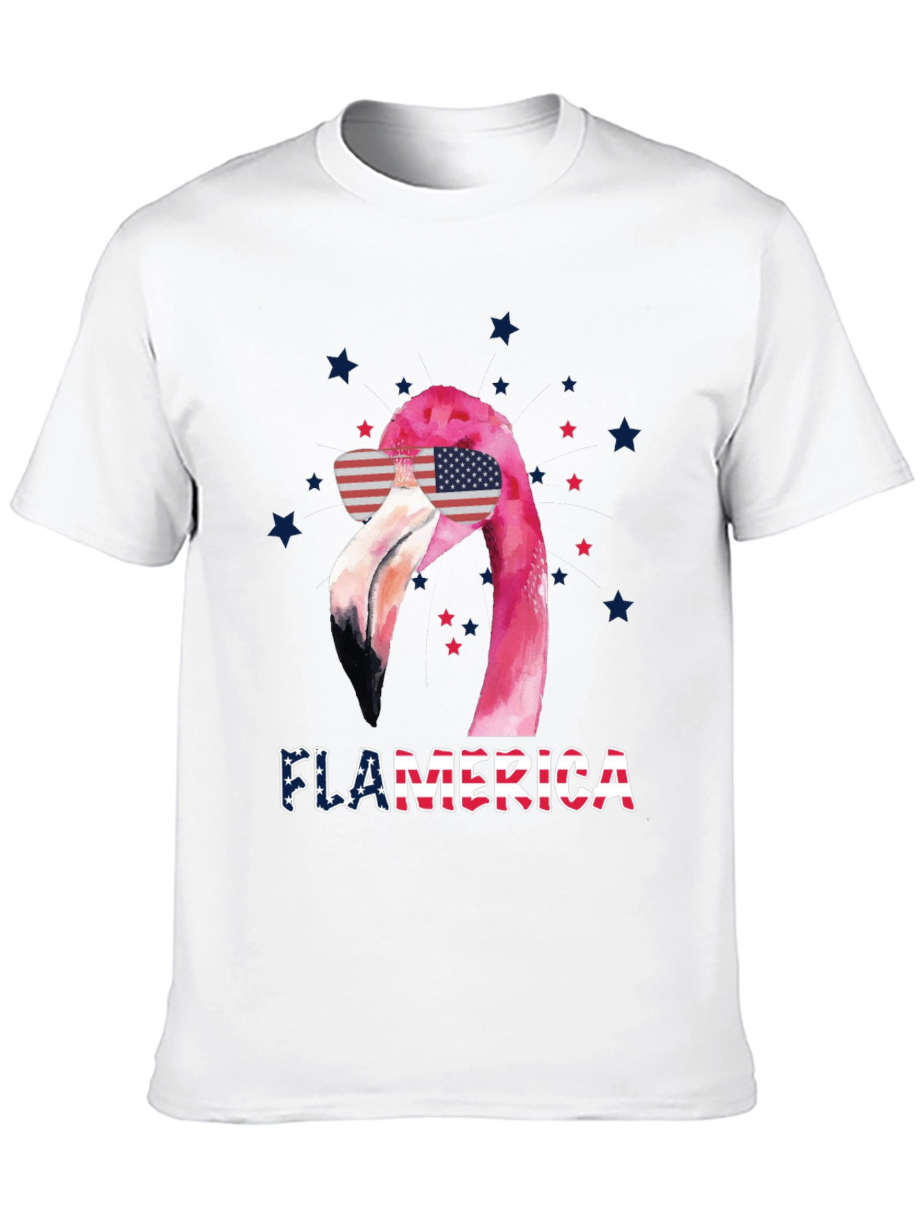 Flamerica T-Shirt Patriotic Flamingo 4th July Tee