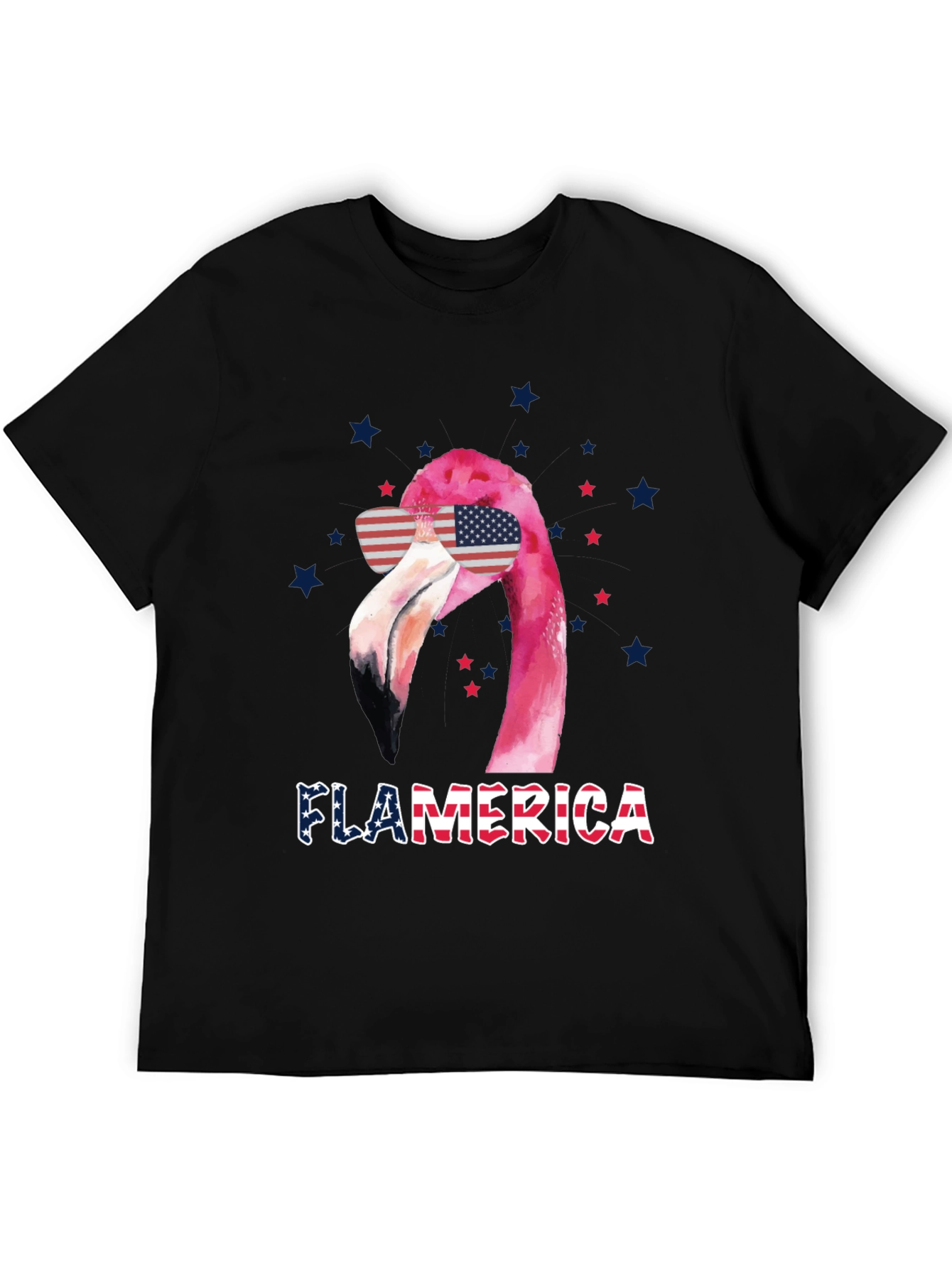 Flamerica T-Shirt Patriotic Flamingo 4th July Tee
