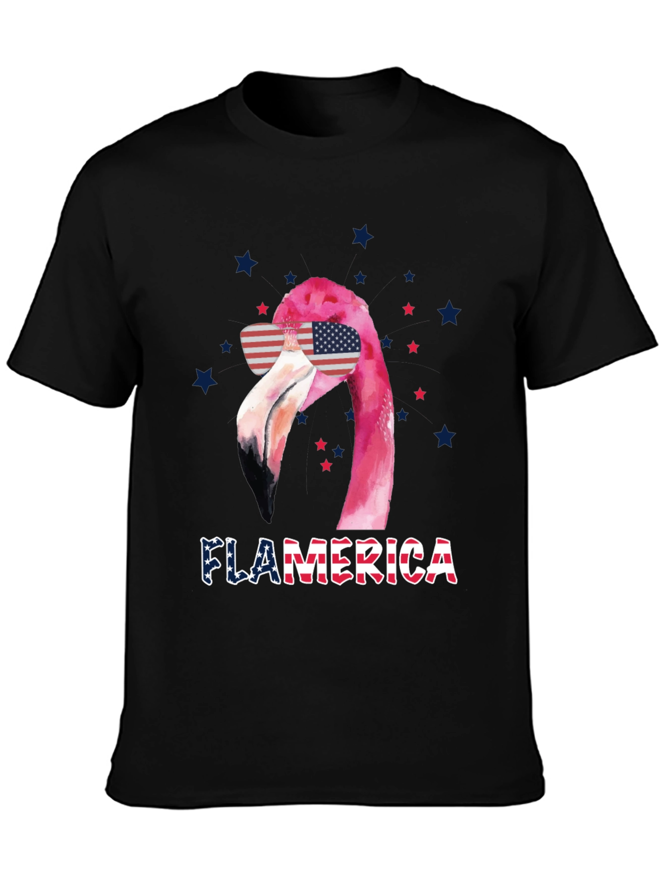 Flamerica T-Shirt Patriotic Flamingo 4th July Tee