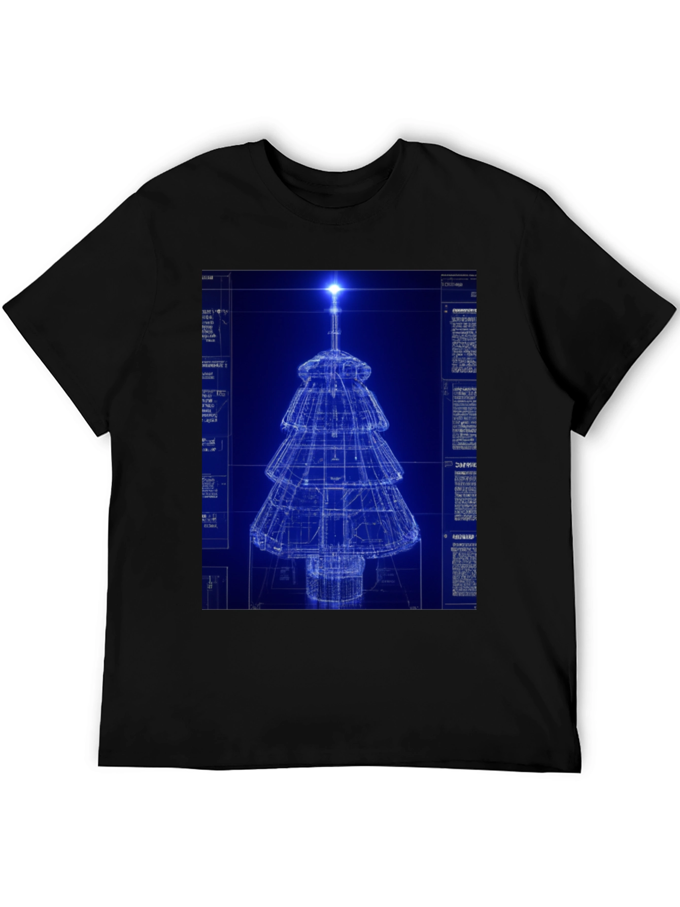 Blueprint Christmas Tree Graphic Tee