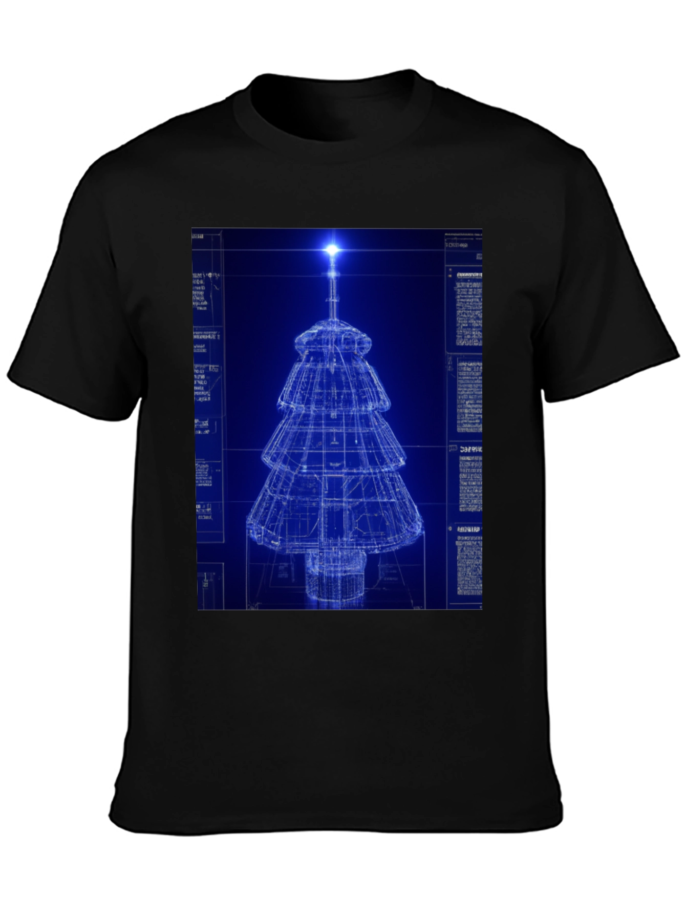 Blueprint Christmas Tree Graphic Tee