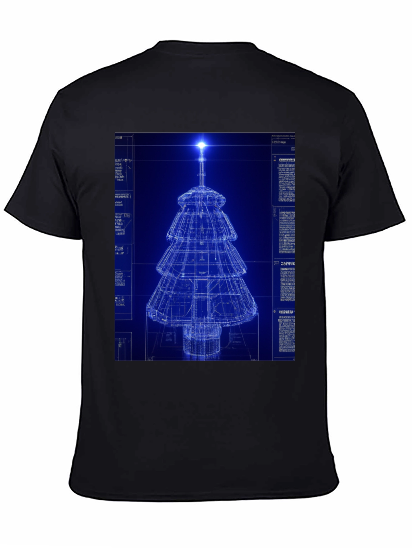Blueprint Christmas Tree Graphic Tee