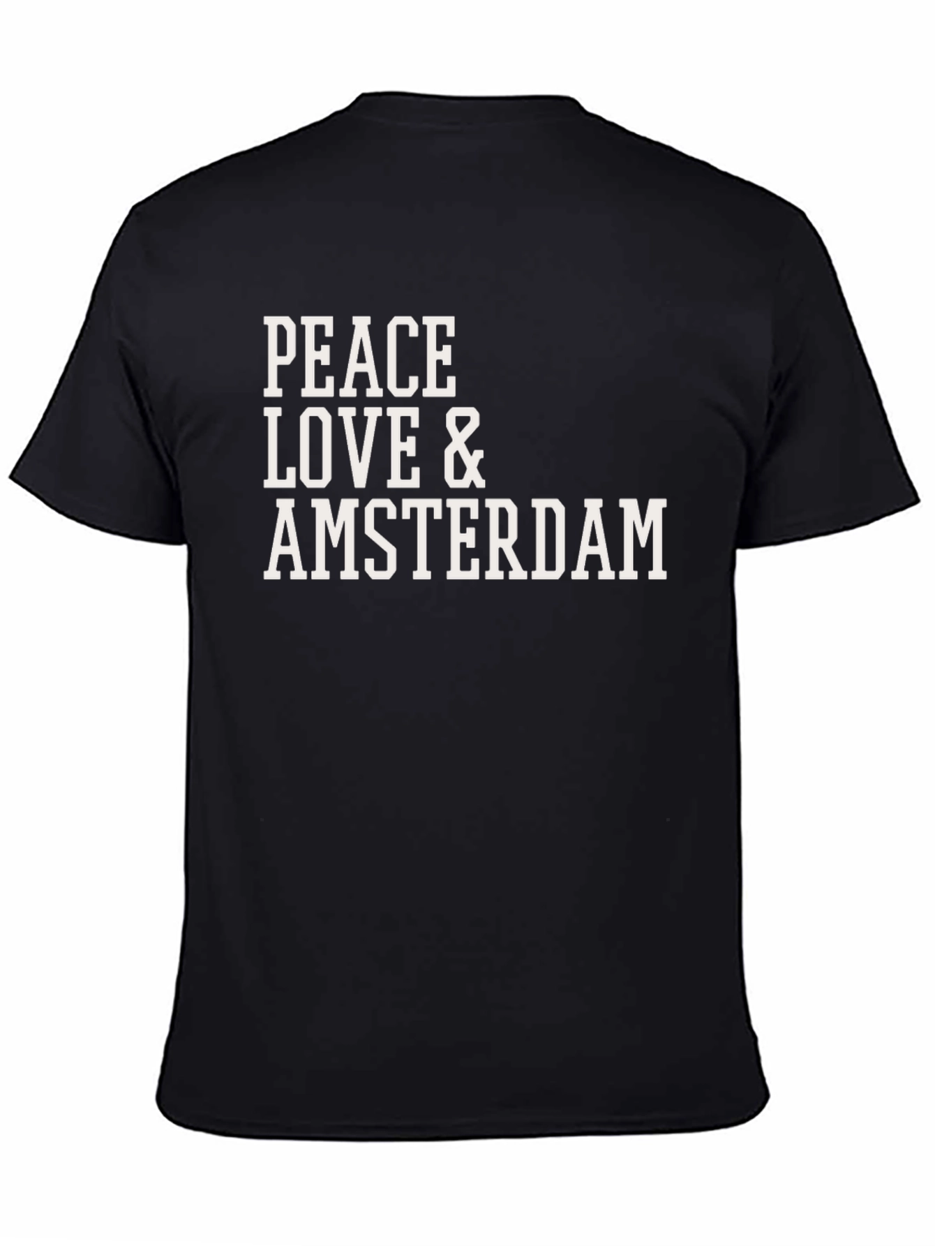 Peace Love Amsterdam T-Shirt - Black Graphic Tee