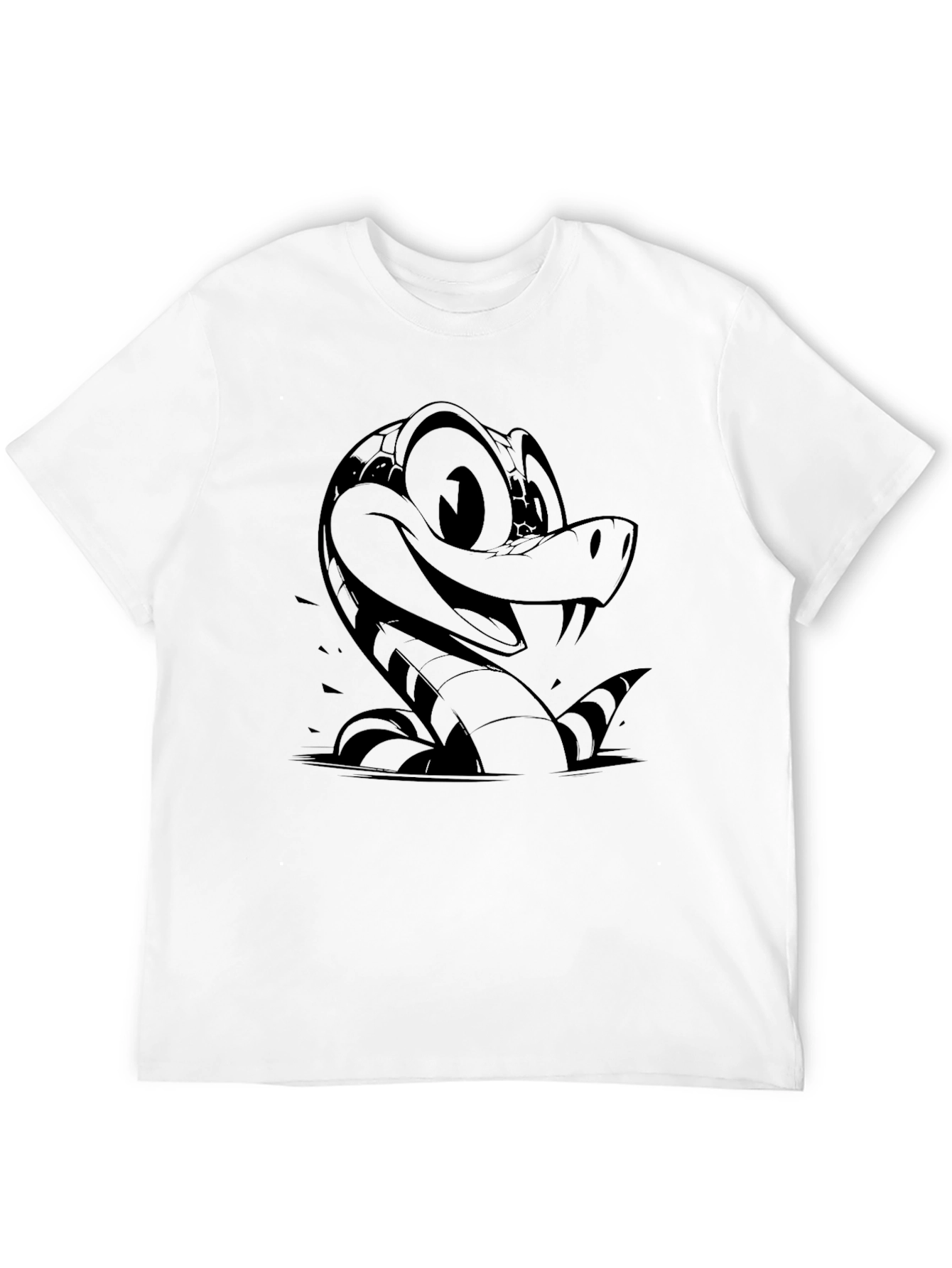 Cartoon Snake Graphic T-Shirt - Cool Reptile Design
