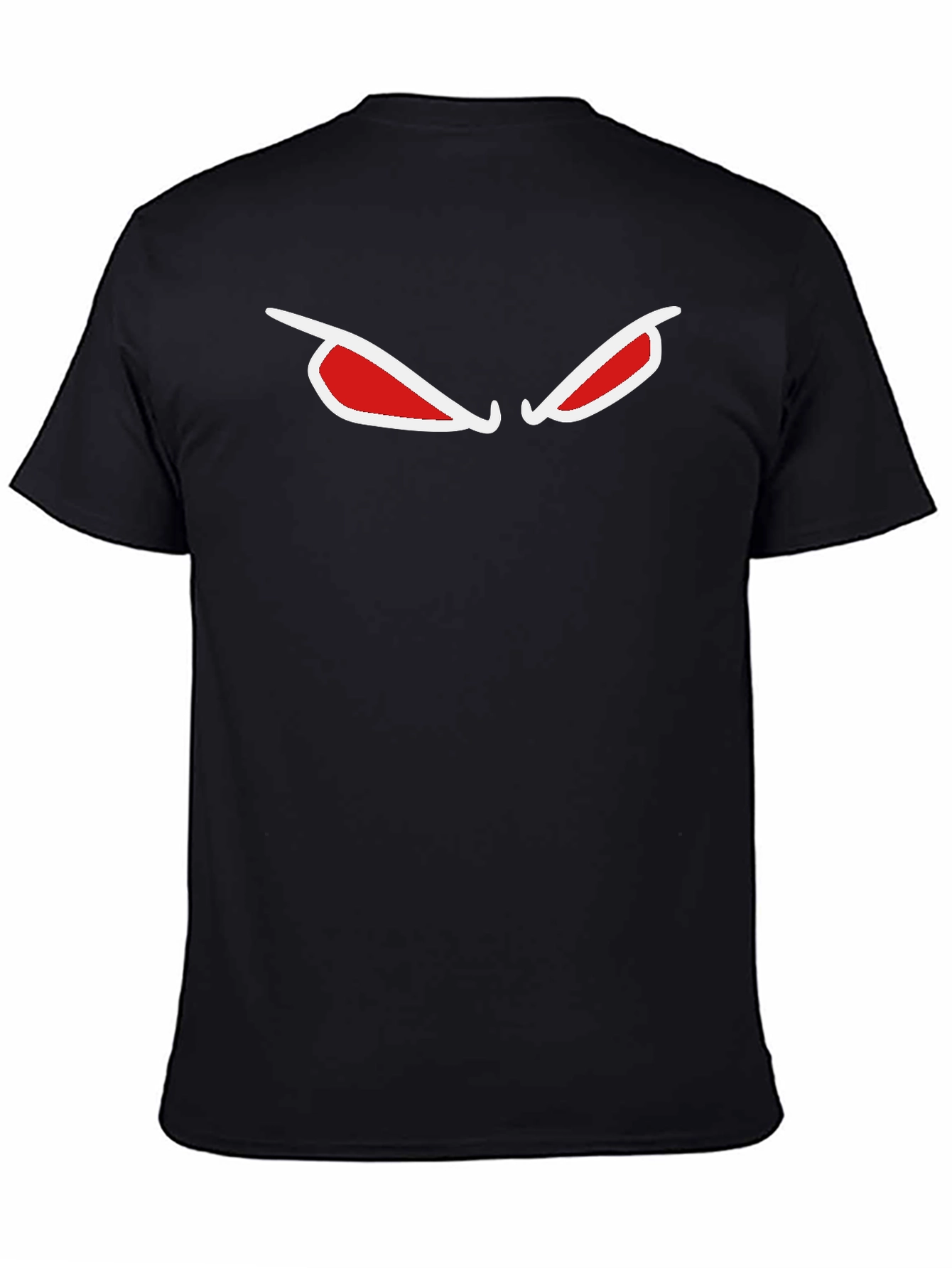 Mens Black T-Shirt with Red Eyes Graphic