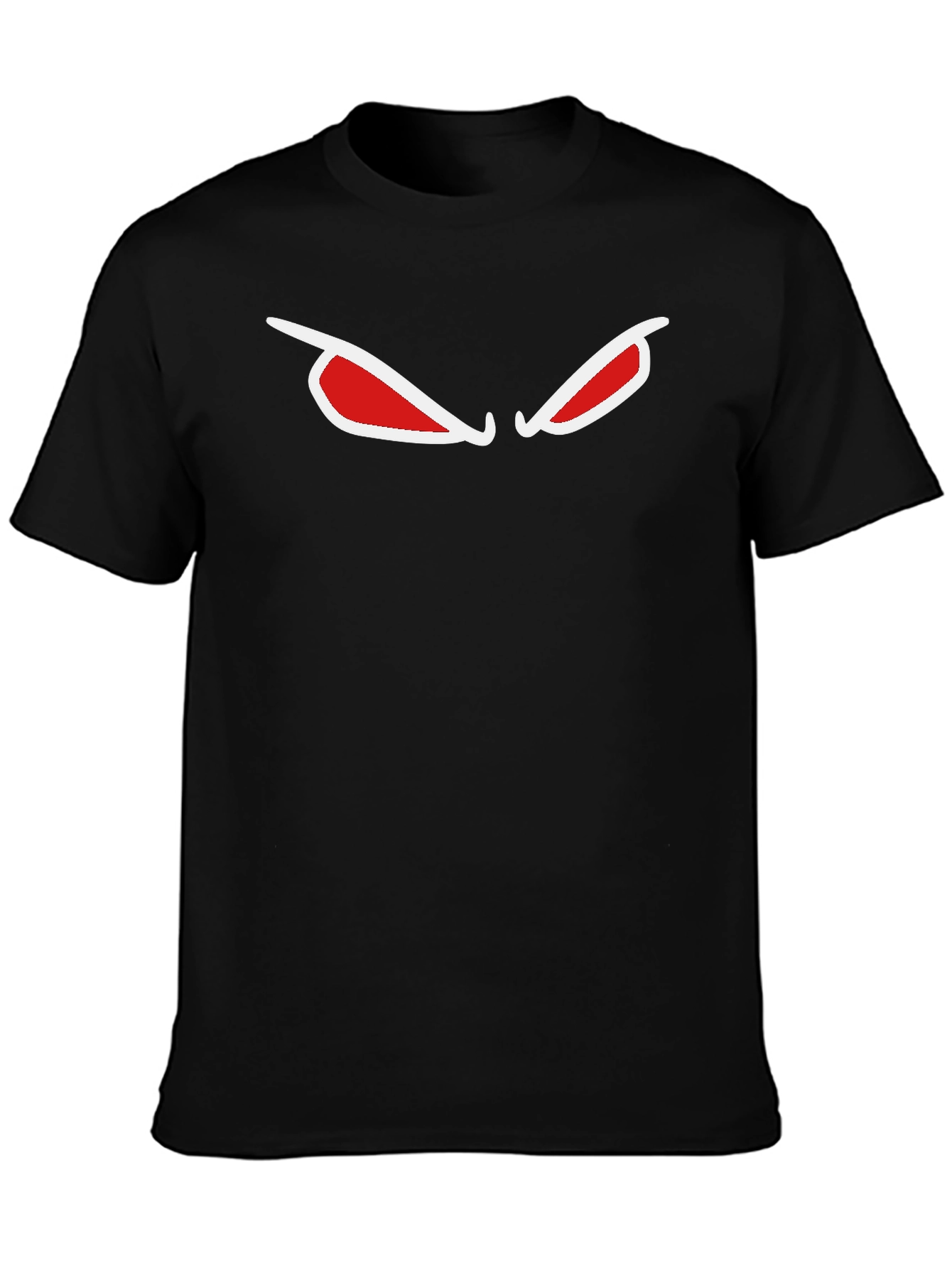 Mens Black T-Shirt with Red Eyes Graphic