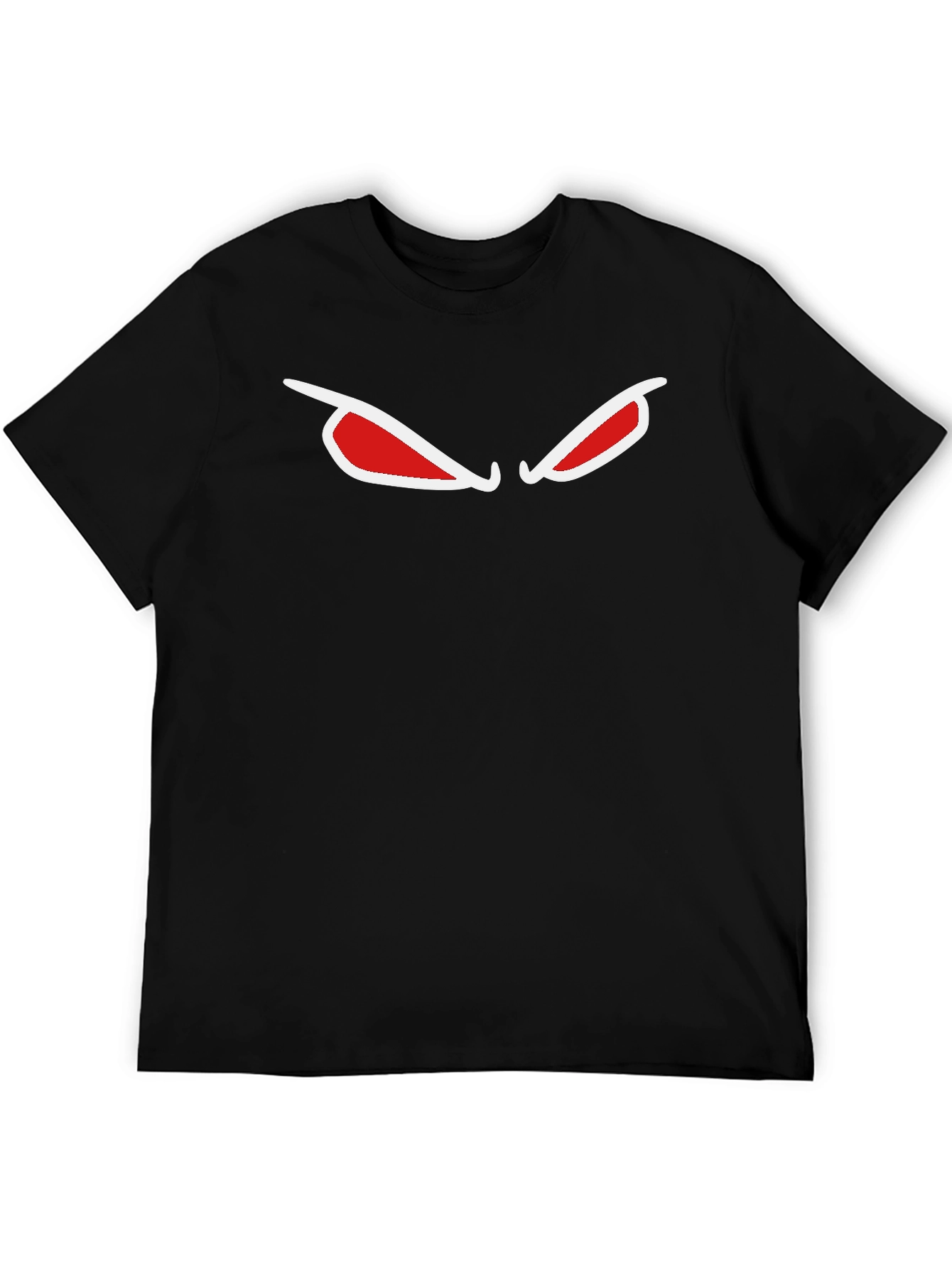 Mens Black T-Shirt with Red Eyes Graphic