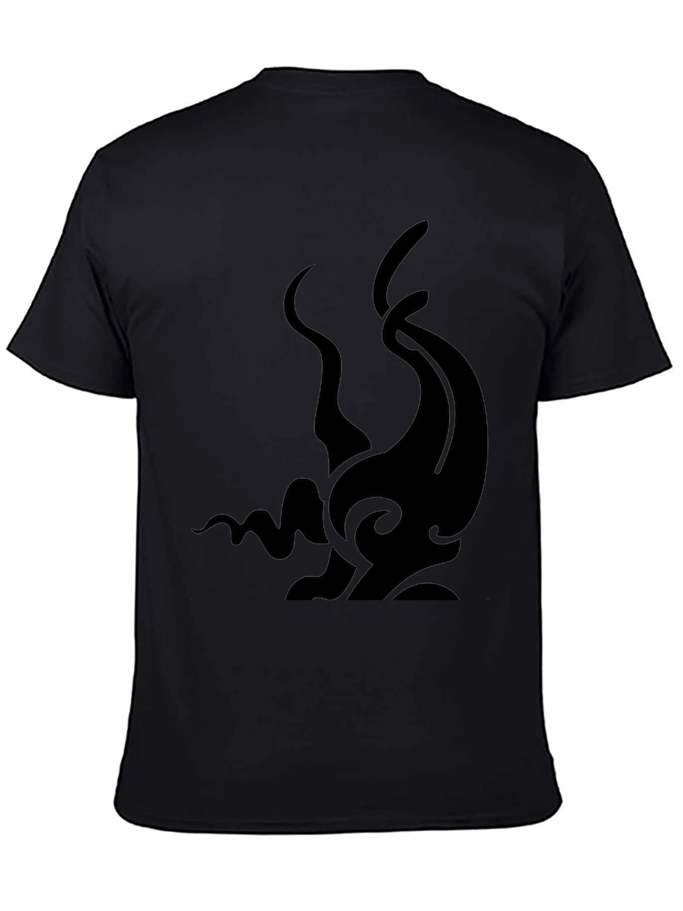 Mens Black Graphic Tee - Abstract Tentacle Design