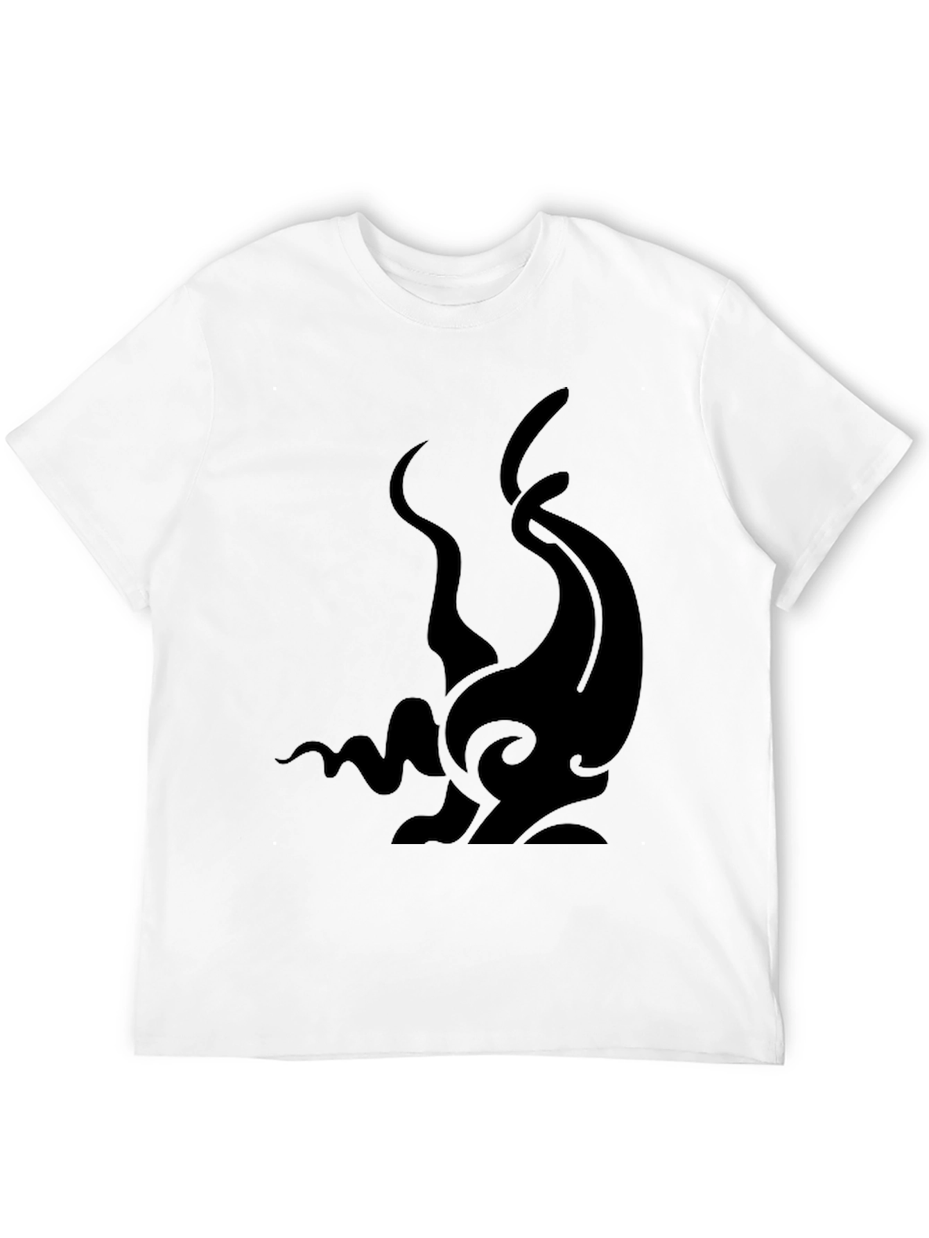 Mens Black Graphic Tee - Abstract Tentacle Design