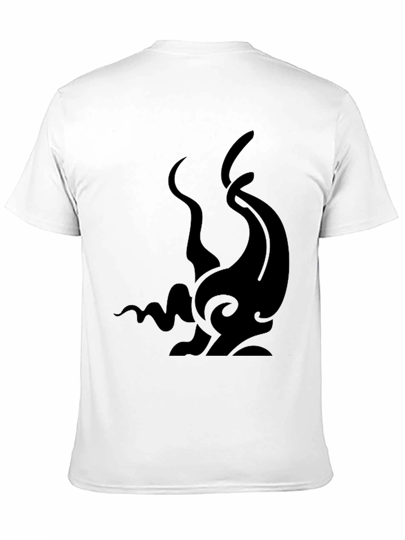 Mens Black Graphic Tee - Abstract Tentacle Design
