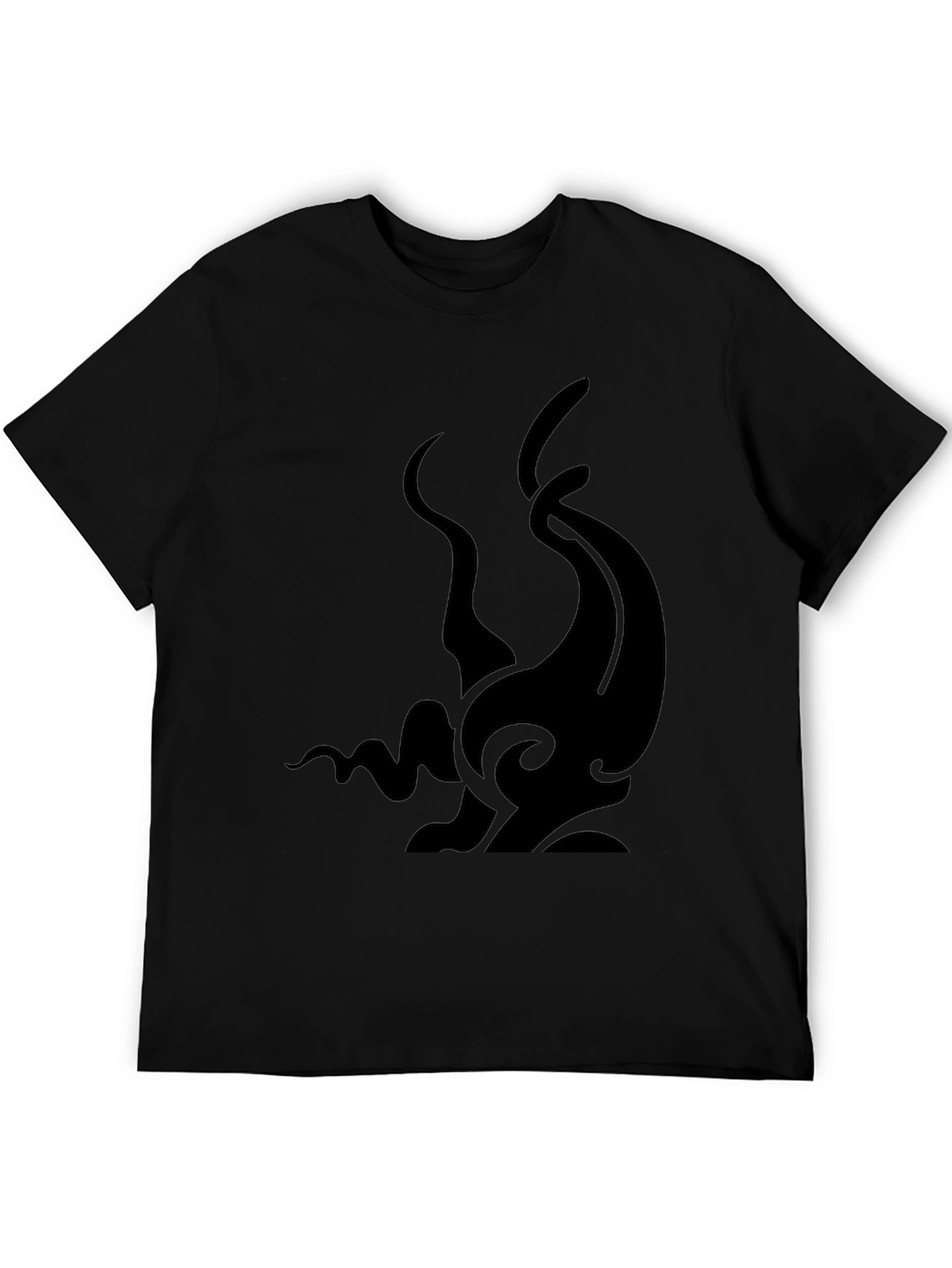 Mens Black Graphic Tee - Abstract Tentacle Design