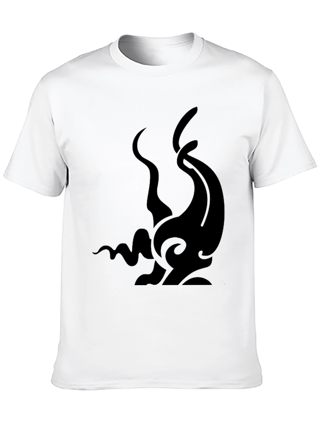 Mens Black Graphic Tee - Abstract Tentacle Design