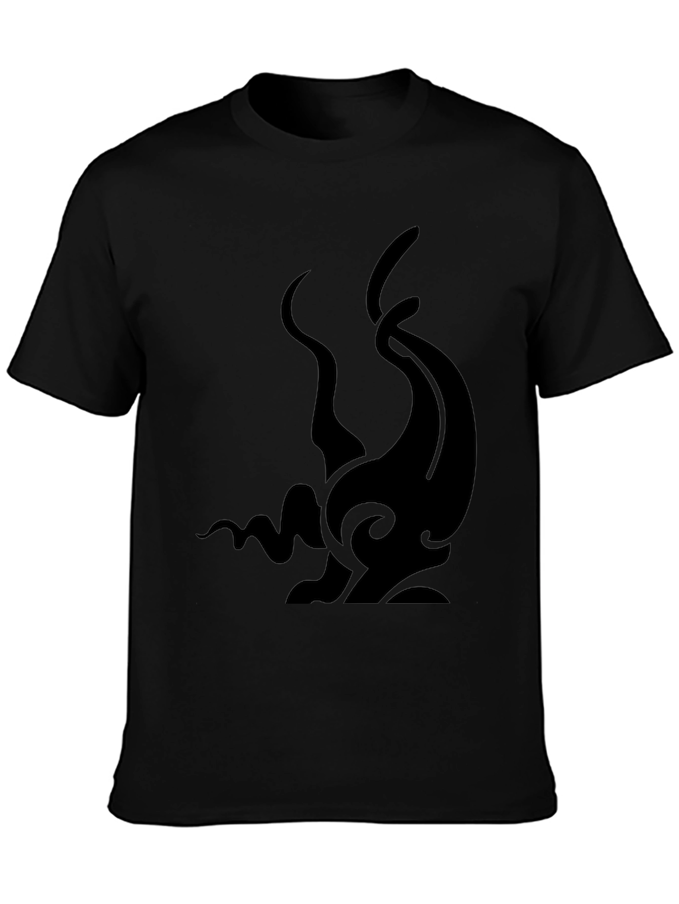Mens Black Graphic Tee - Abstract Tentacle Design