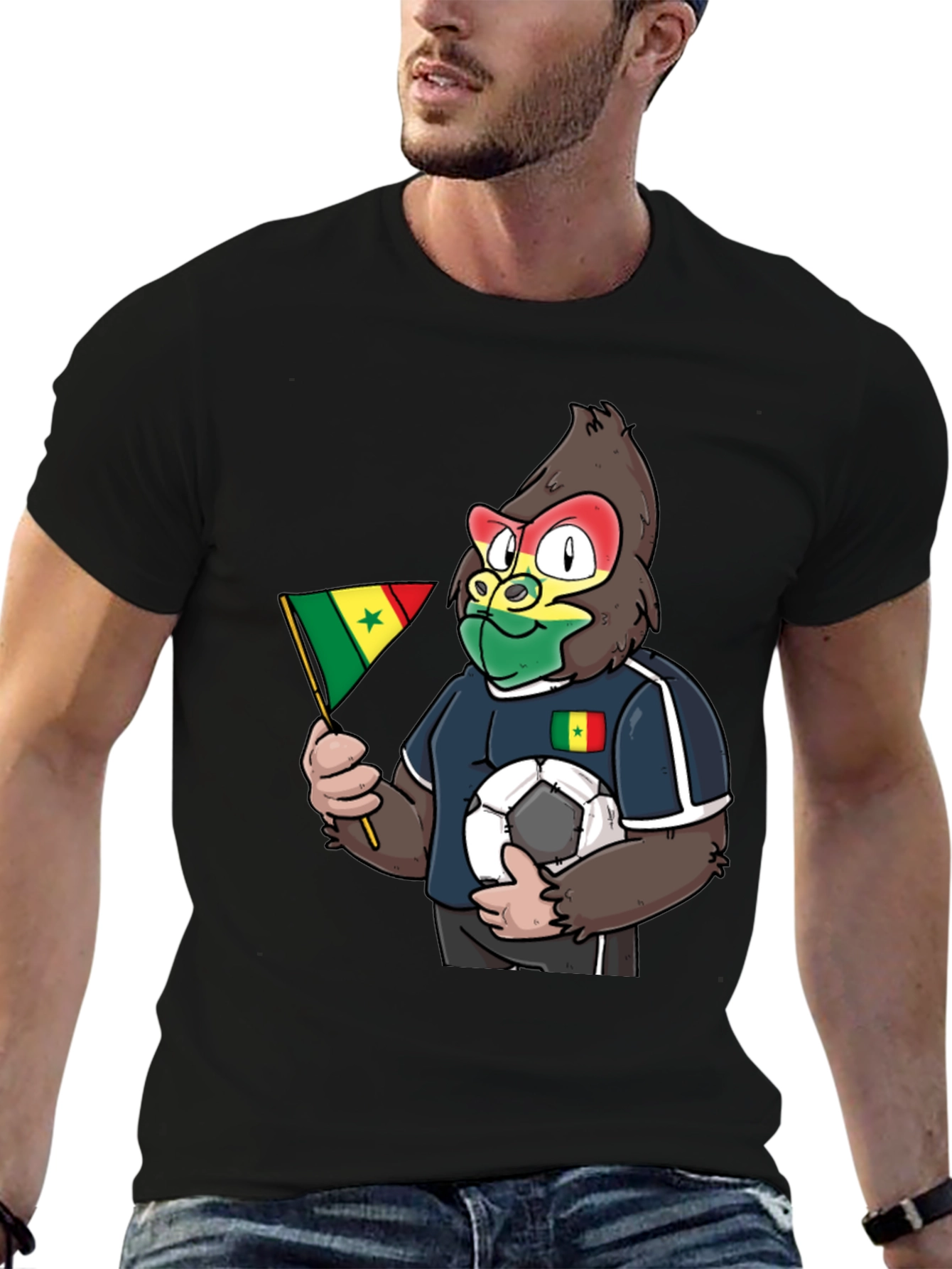 Senegal Soccer Fan Gorilla T-Shirt