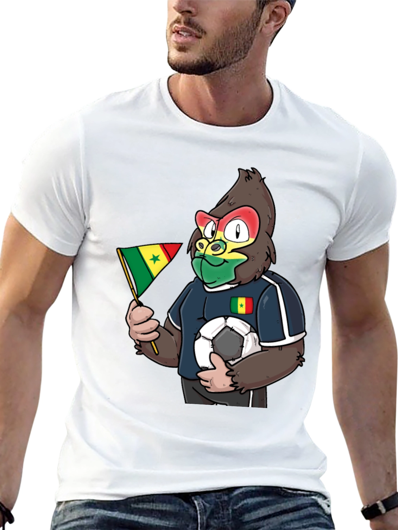 Senegal Soccer Fan Gorilla T-Shirt
