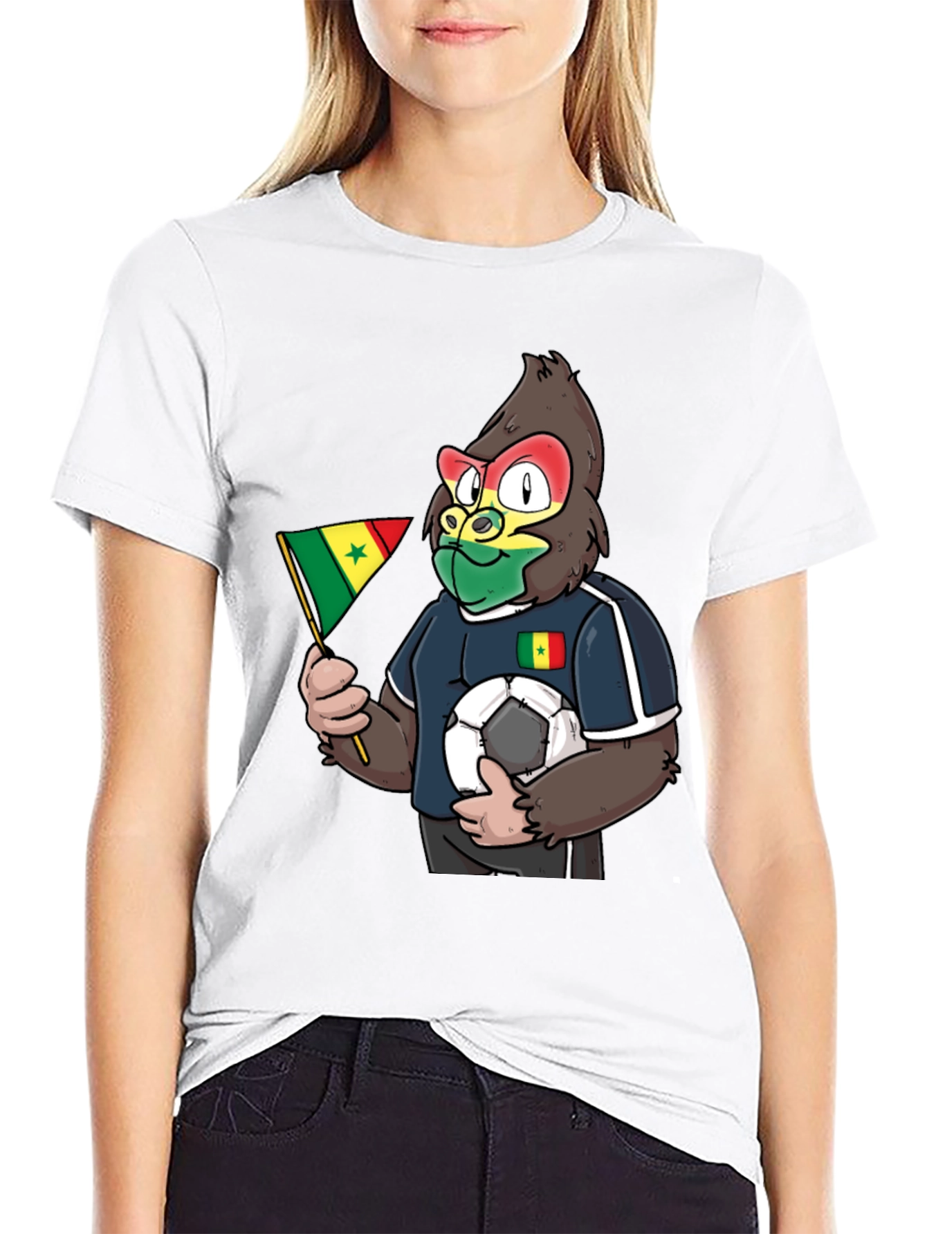 Senegal Soccer Fan Gorilla T-Shirt