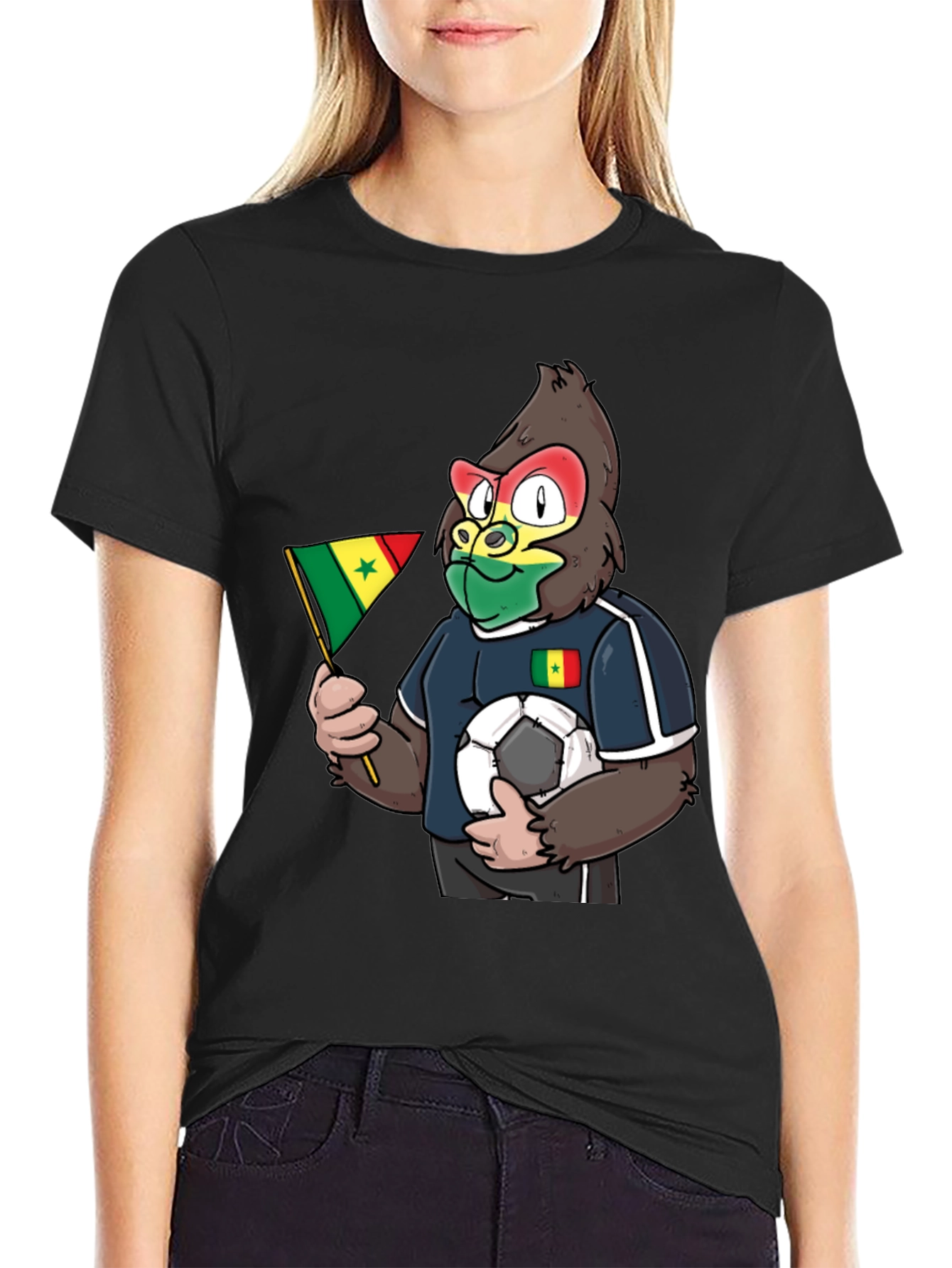 Senegal Soccer Fan Gorilla T-Shirt