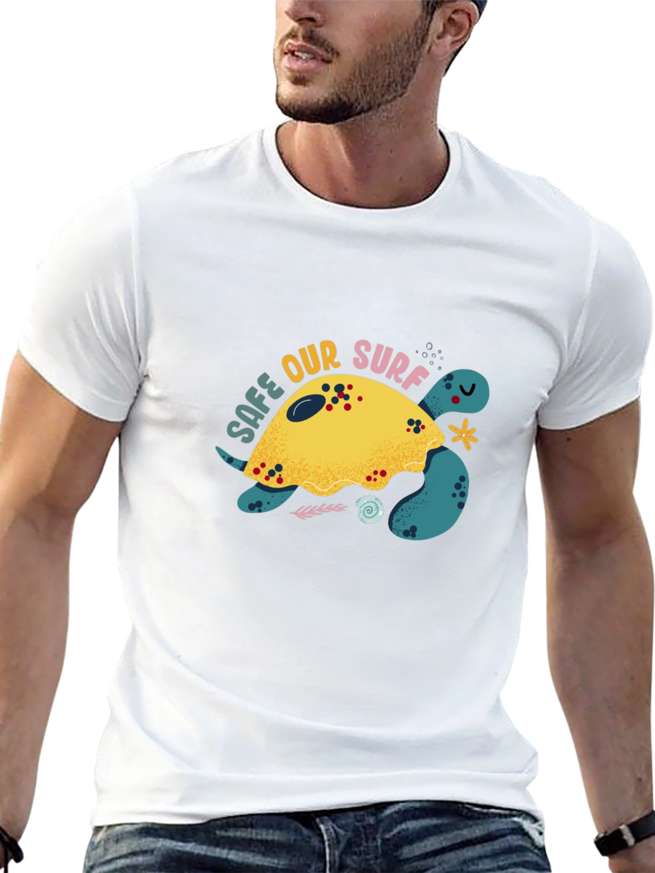 Save Our Surf Turtle Graphic Tee - Eco-Friendly Design