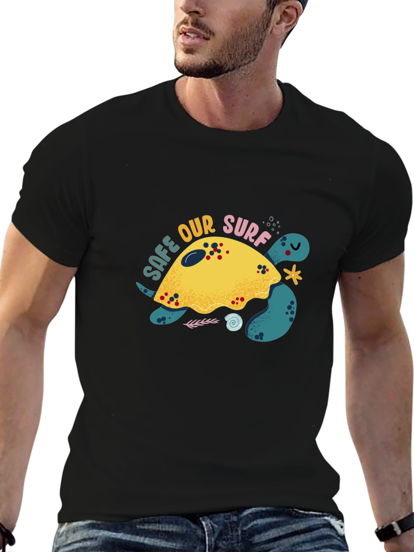 Save Our Surf Turtle Graphic Tee - Eco-Friendly Design