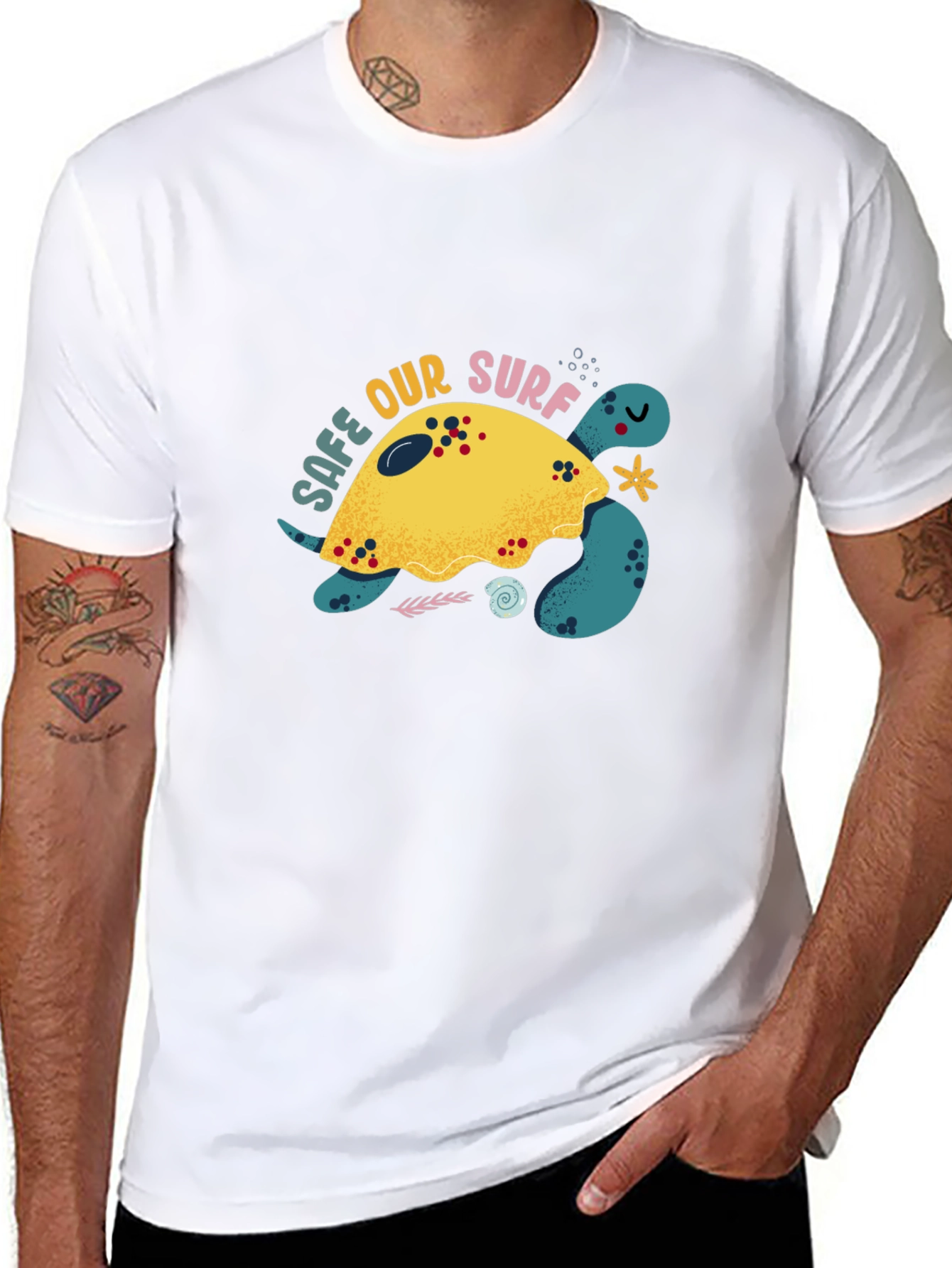 Save Our Surf Turtle Graphic Tee - Eco-Friendly Design