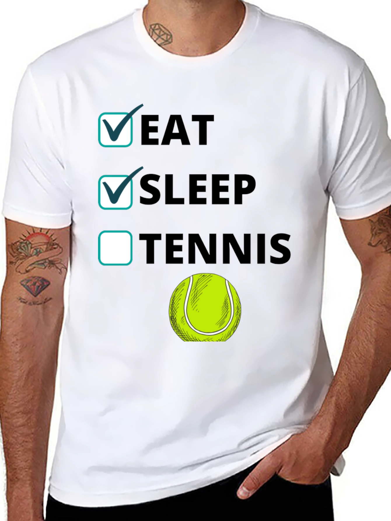 Eat Sleep Tennis Funny Graphic Tee
