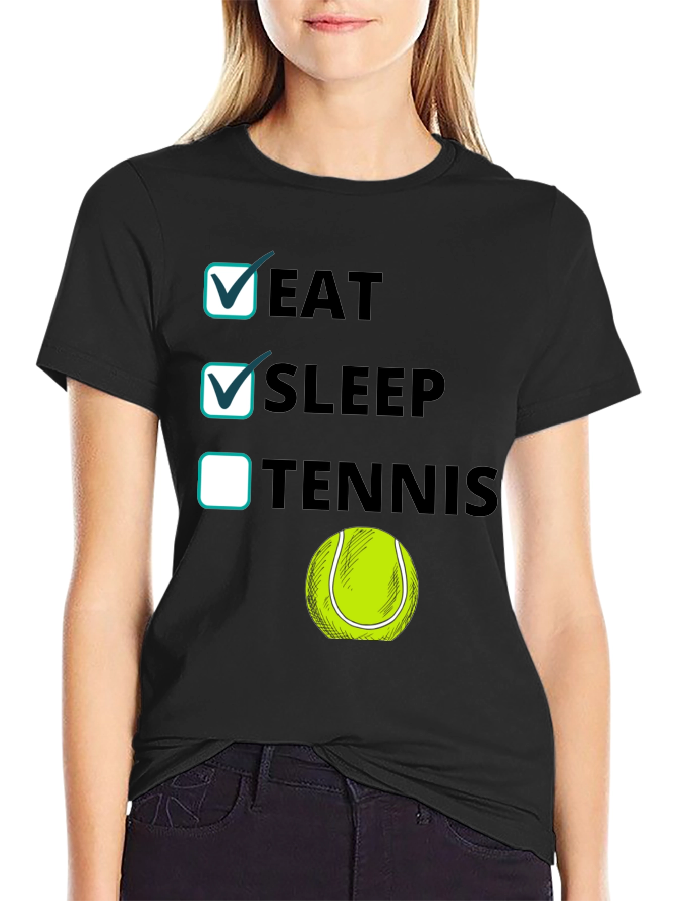 Eat Sleep Tennis Funny Graphic Tee