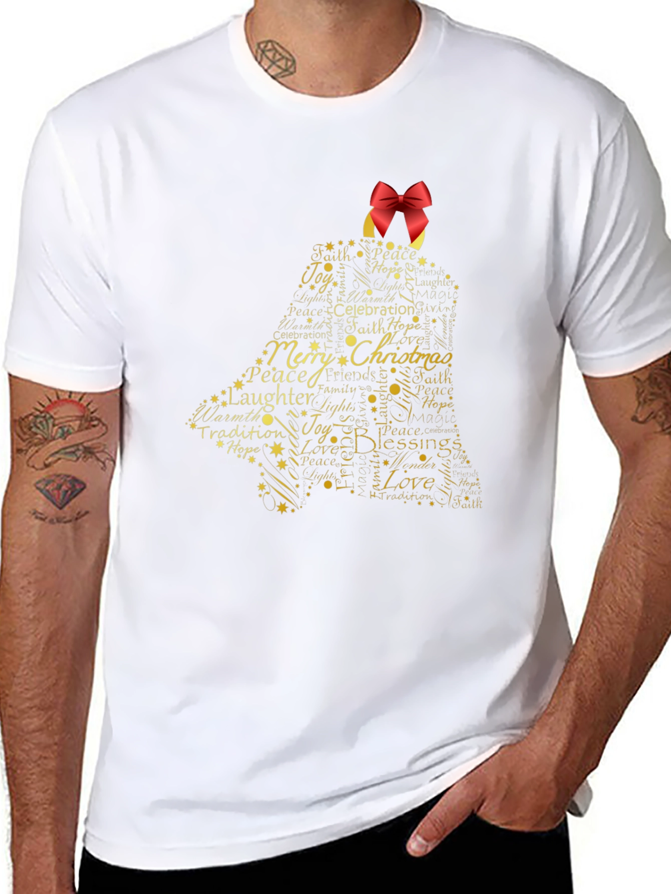 Festive Christmas Bell Graphic T-Shirt