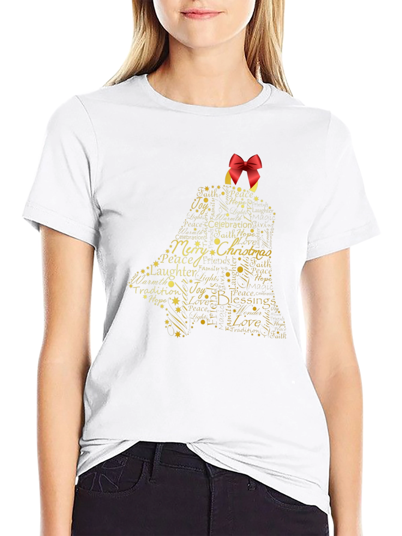 Festive Christmas Bell Graphic T-Shirt
