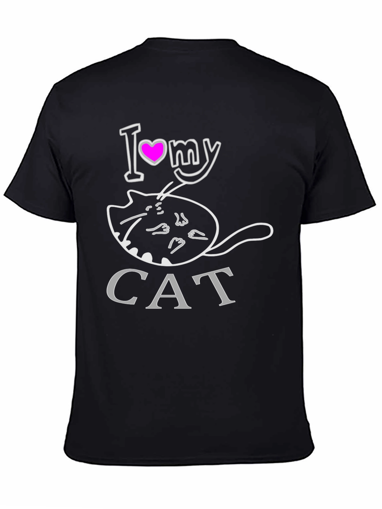 I Heart My Cat T-Shirt - Black Graphic Tee