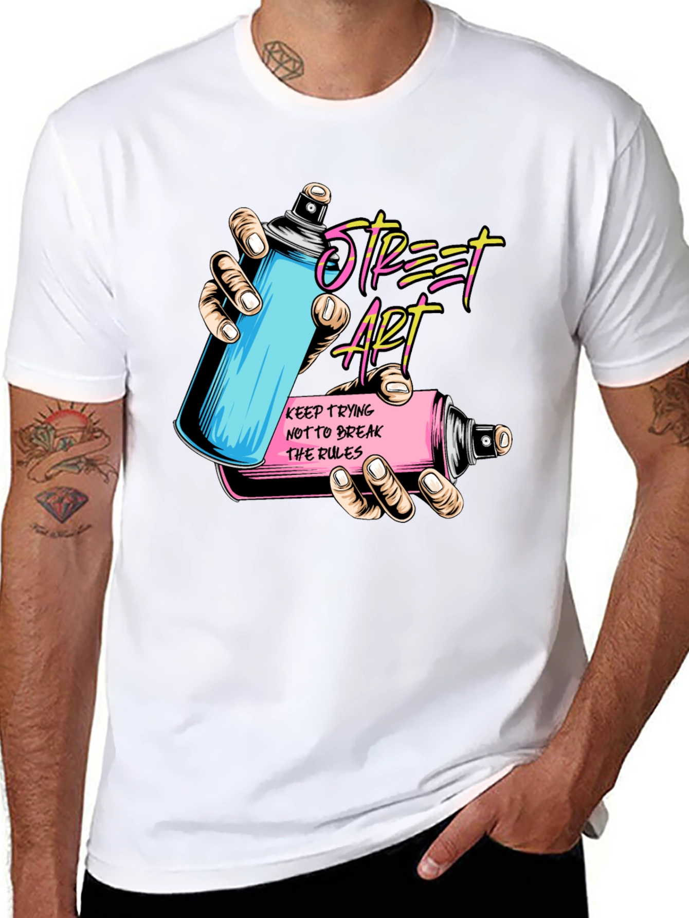 Street Art Spray Can Graphic T-Shirt
