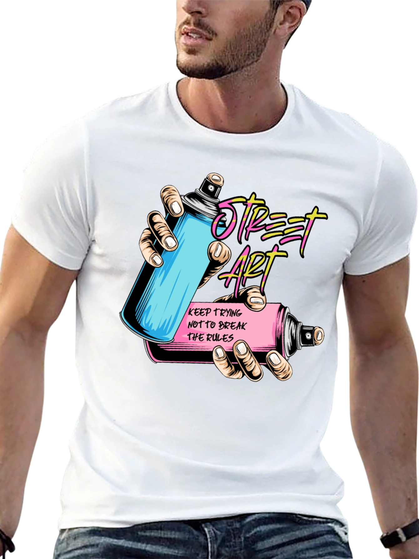 Street Art Spray Can Graphic T-Shirt