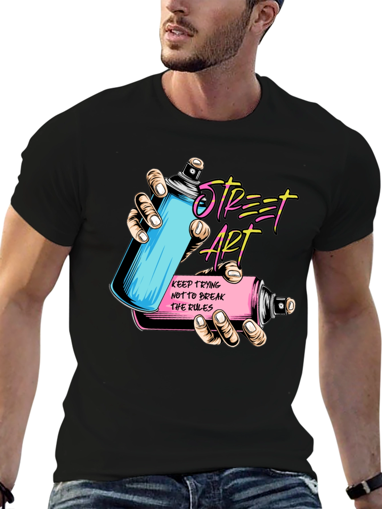 Street Art Spray Can Graphic T-Shirt