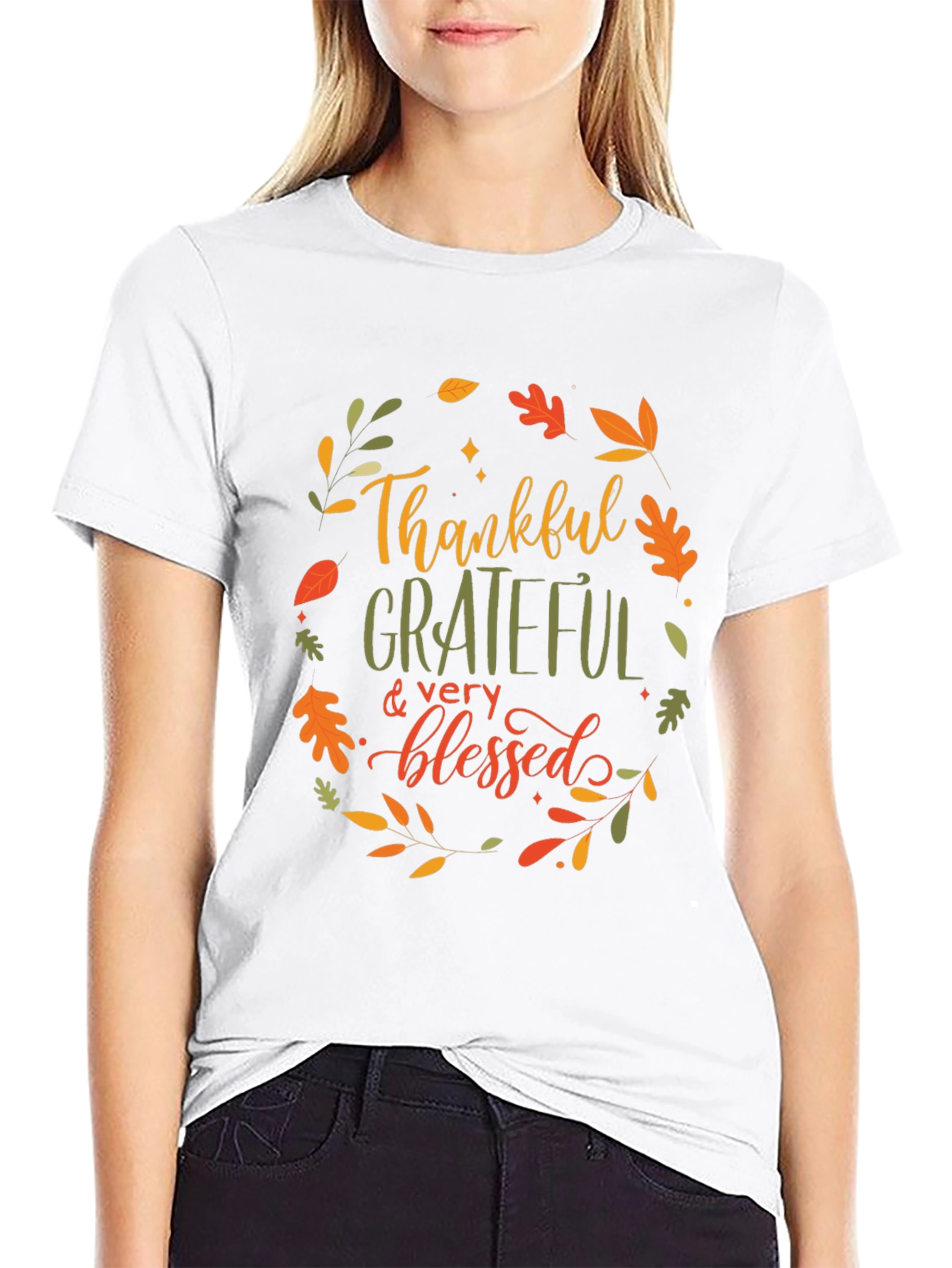 Thankful Grateful Blessed Graphic T-Shirt
