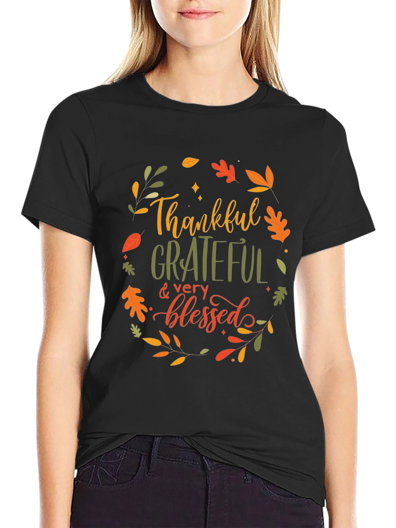 Thankful Grateful Blessed Graphic T-Shirt