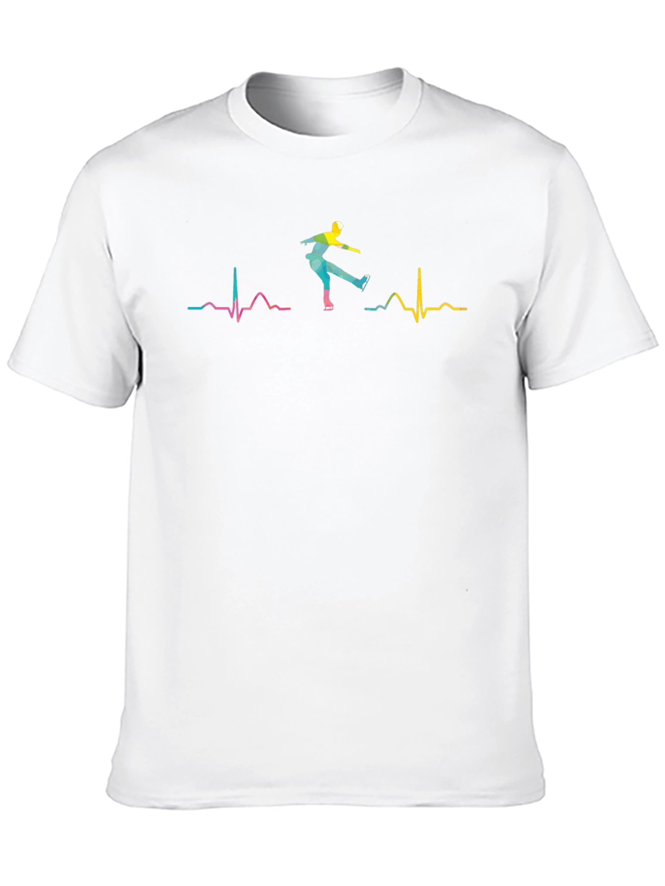 Ice Skating Heartbeat T-Shirt - Black